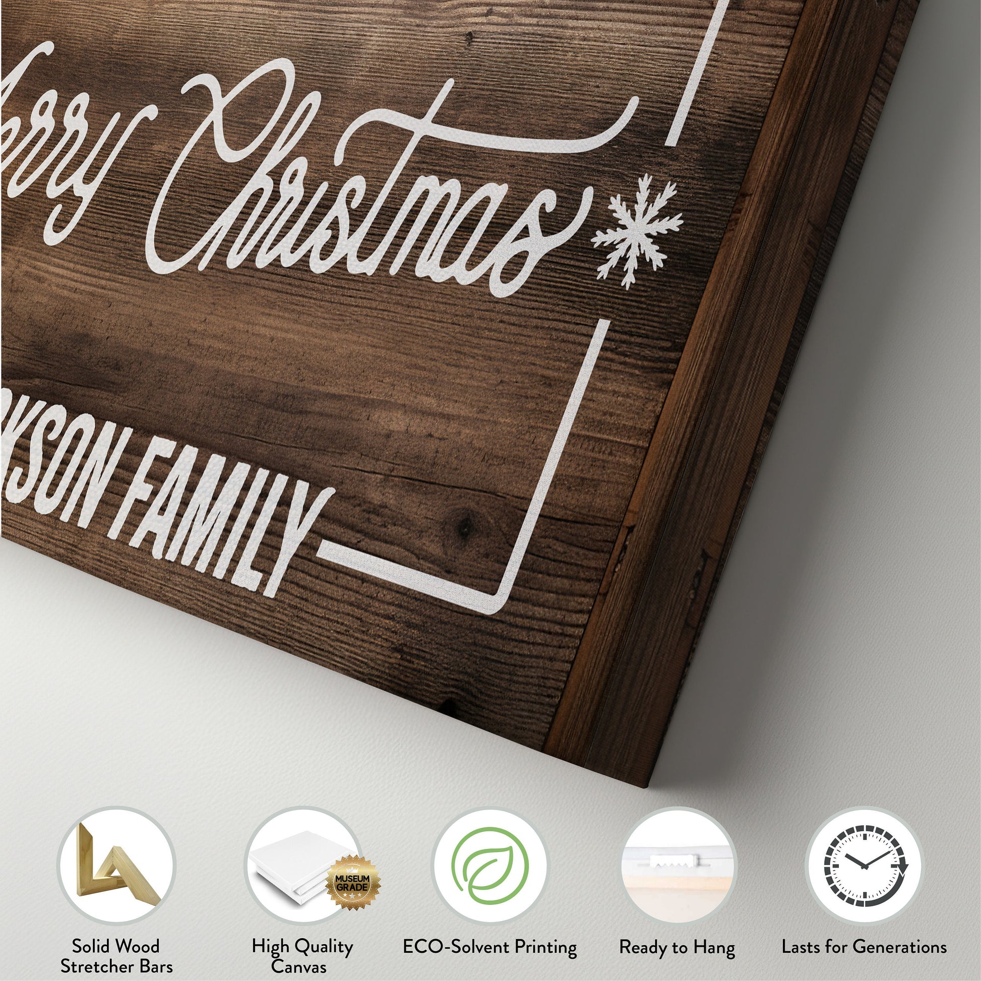 Welcome to Christmas At the Sign Custom Family Name Old Fashioned Farmhouse Christmas Personalised Rustic Santa Christmas Decor Canvas Art