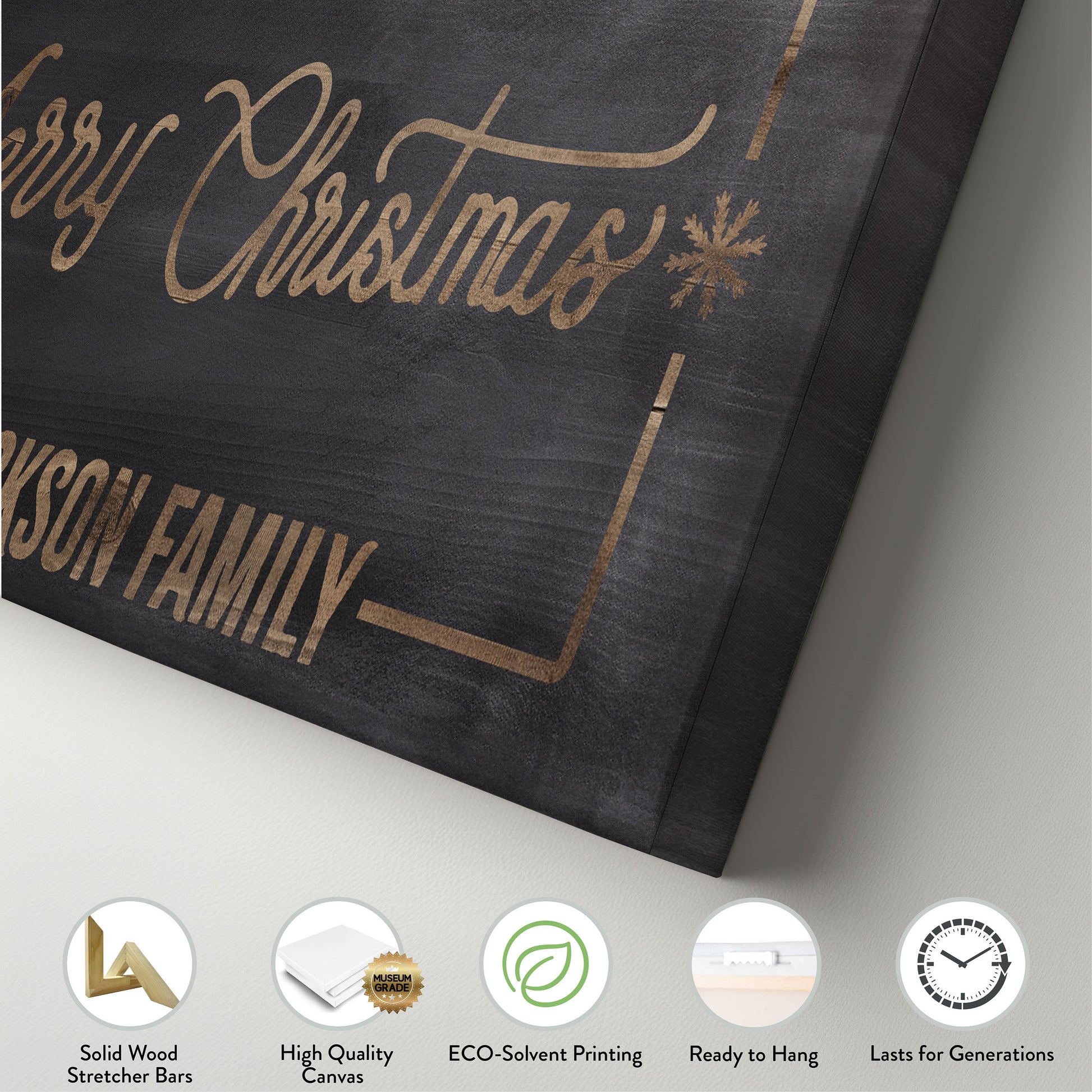 Welcome to Christmas At the Sign Custom Family Name Old Fashioned Farmhouse Christmas Personalised Rustic Santa Christmas Decor Canvas Art