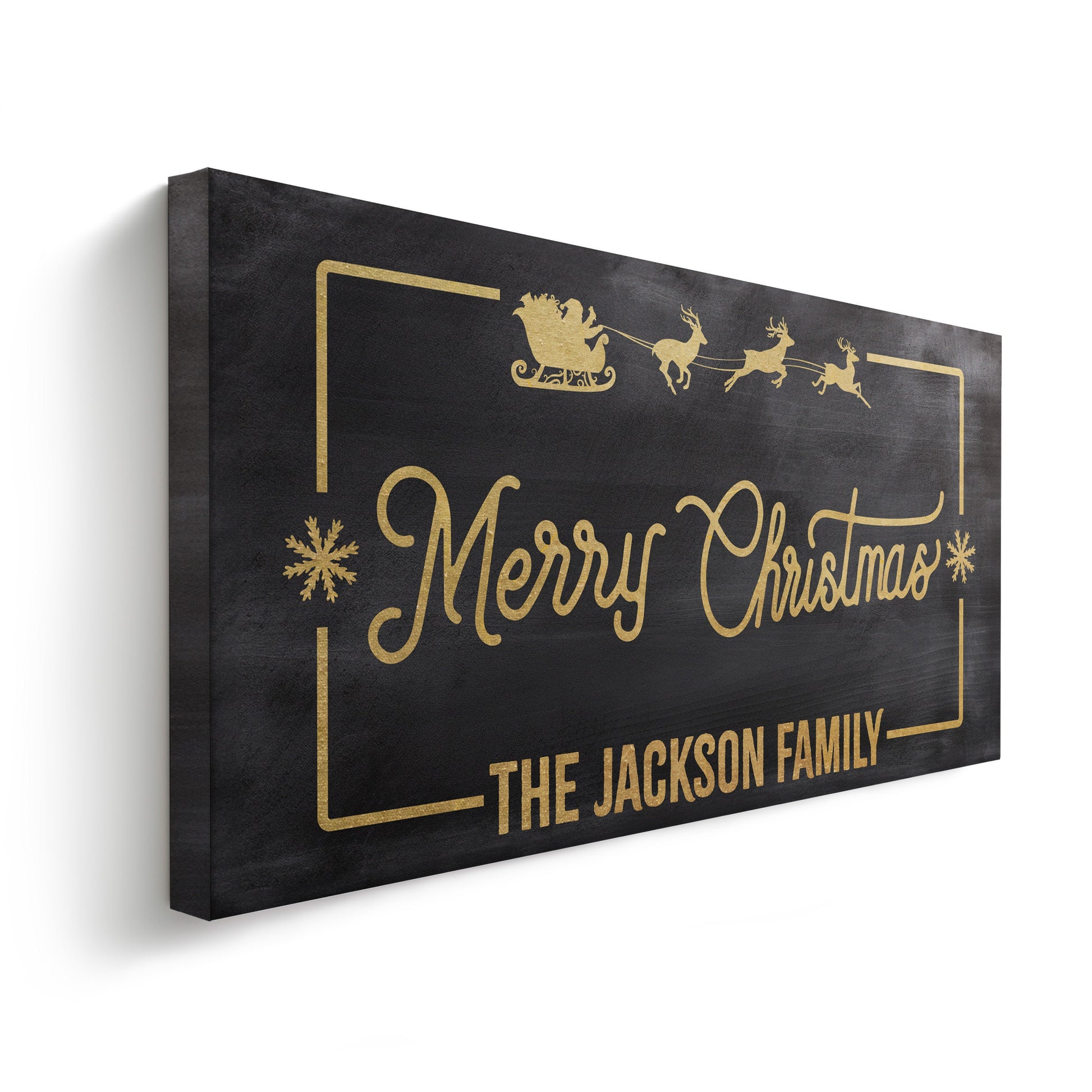 Welcome to Christmas At the Sign Custom Family Name Old Fashioned Farmhouse Christmas Personalised Rustic Santa Christmas Decor Canvas Art