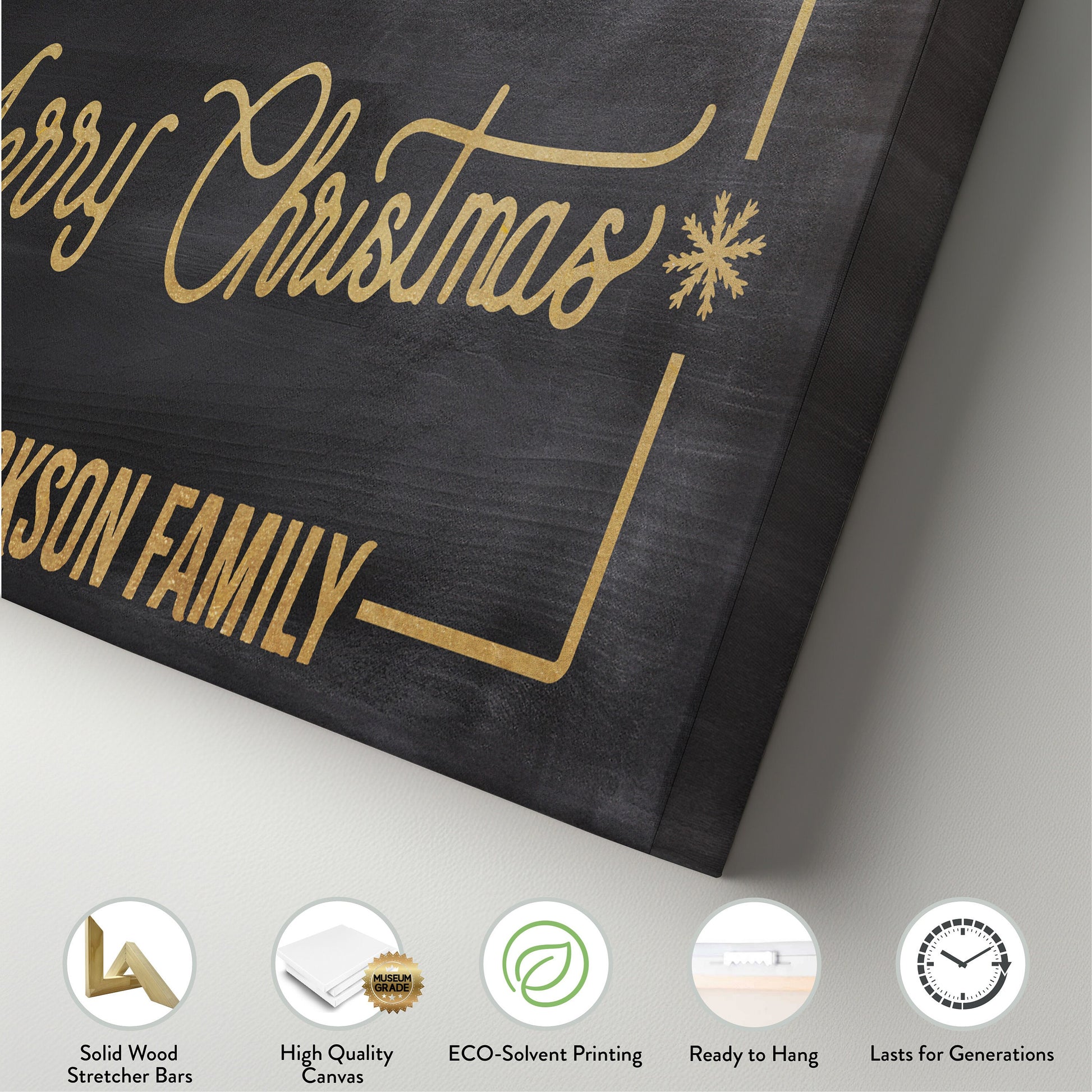 Welcome to Christmas At the Sign Custom Family Name Old Fashioned Farmhouse Christmas Personalised Rustic Santa Christmas Decor Canvas Art