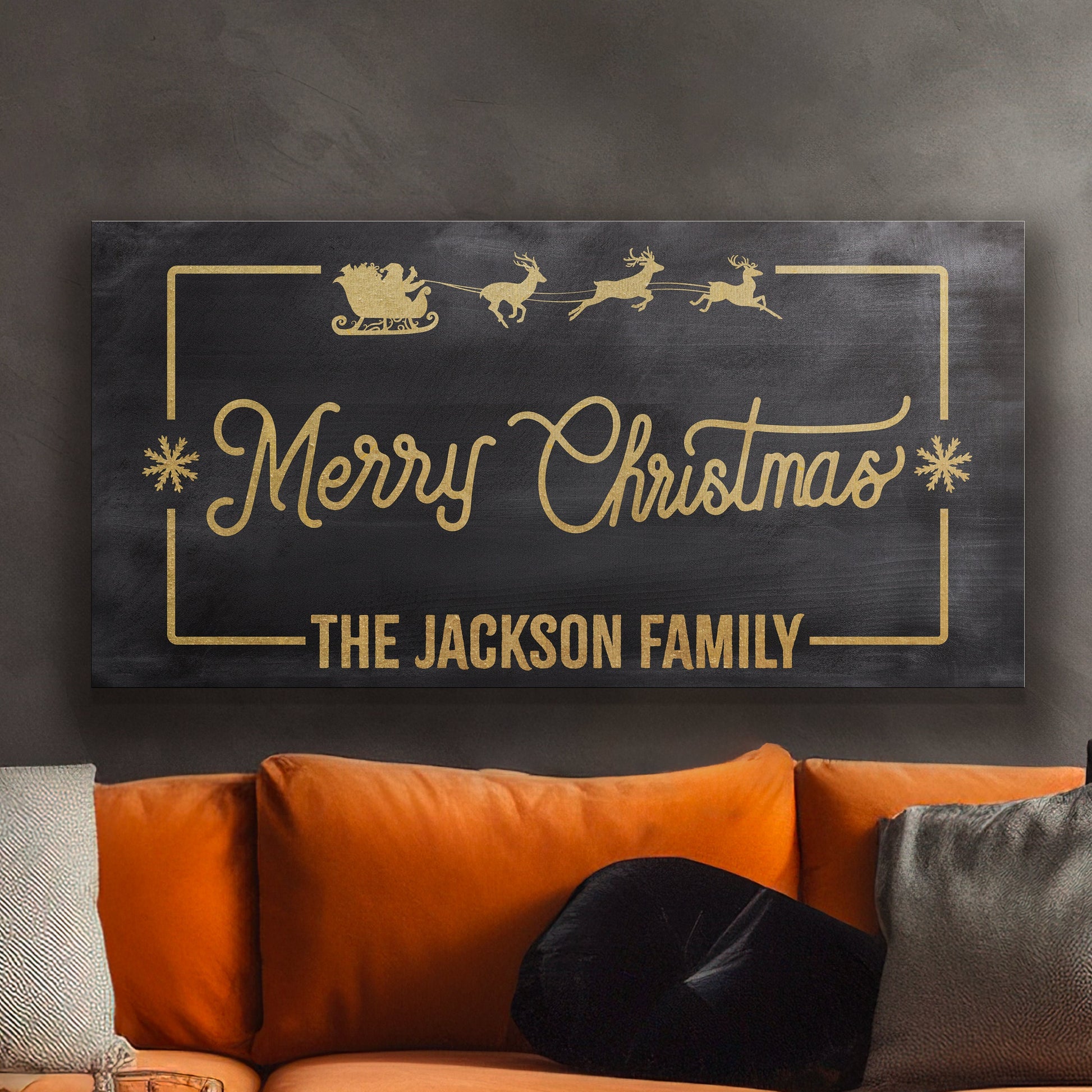 Welcome to Christmas At the Sign Custom Family Name Old Fashioned Farmhouse Christmas Personalised Rustic Santa Christmas Decor Canvas Art