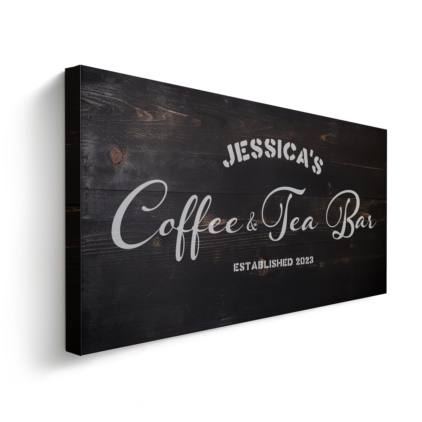 Coffee Bar Sign Rustic Coffee Station Bar Wall Art, Personalized Family Name Sign Custom Wall Art Kitchen, Custom Coffee Corner CANVAS Print