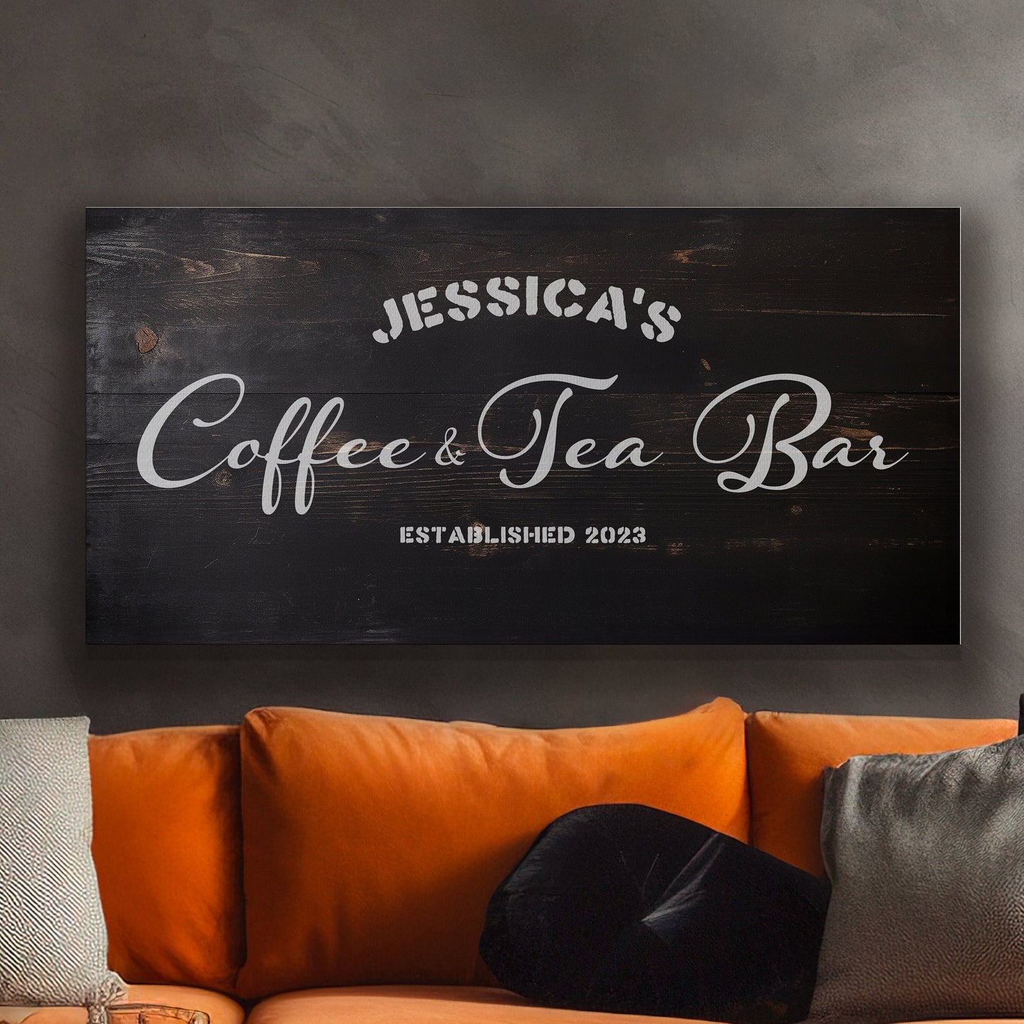 Coffee Bar Sign Rustic Coffee Station Bar Wall Art, Personalized Family Name Sign Custom Wall Art Kitchen, Custom Coffee Corner CANVAS Print