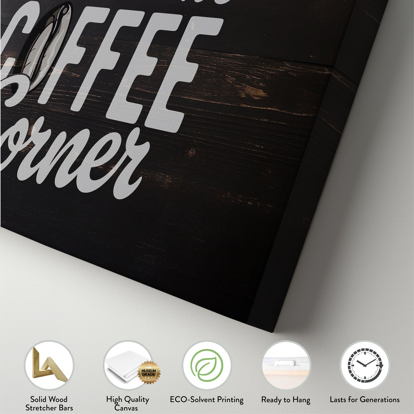 Coffee Bar Sign Rustic Coffee Station Bar Wall Art, Personalized Family Name Sign Custom Wall Art Kitchen, Custom Coffee Corner CANVAS Print