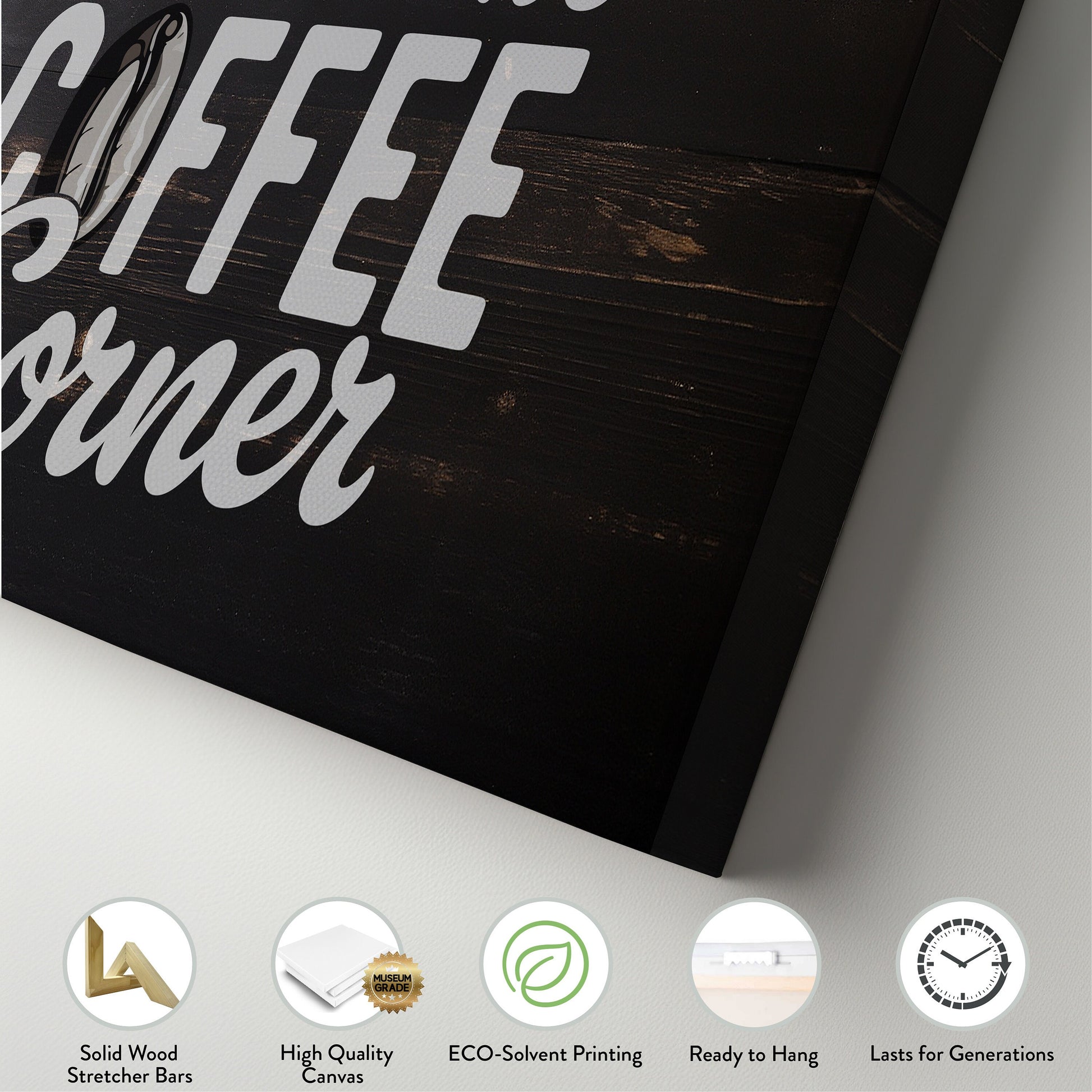 Coffee Bar Sign Rustic Coffee Station Bar Wall Art, Personalized Family Name Sign Custom Wall Art Kitchen, Custom Coffee Corner CANVAS Print