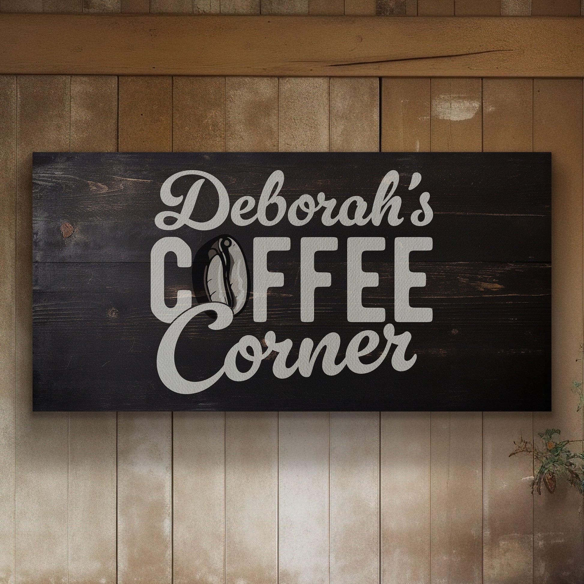 Coffee Bar Sign Rustic Coffee Station Bar Wall Art, Personalized Family Name Sign Custom Wall Art Kitchen, Custom Coffee Corner CANVAS Print
