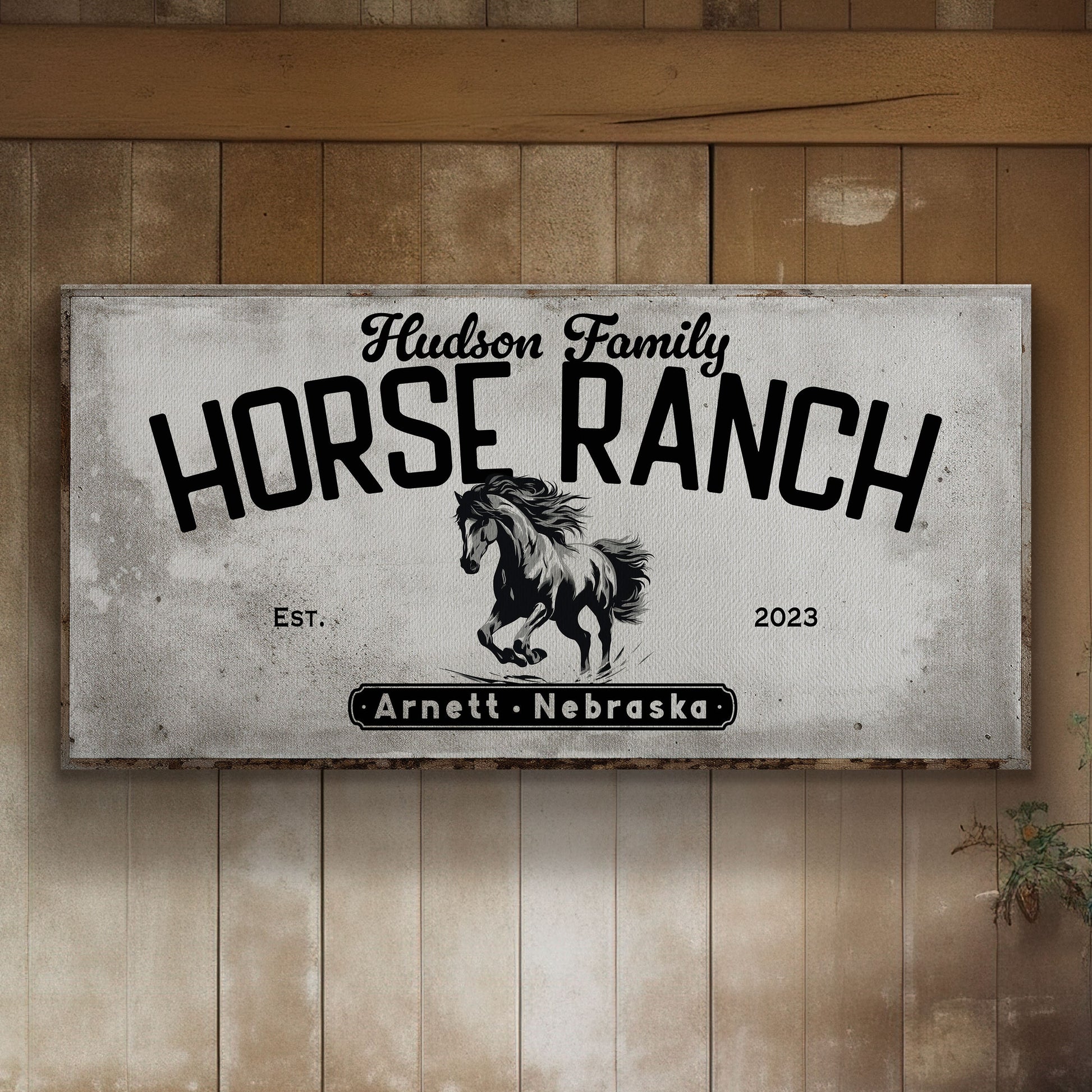 Farmhouse Sign, Personalized Homestead Sign, Farmhouse Wall Decor, Custom Family Name Farmhouse Sign, Name Date Farmstead Large Canvas Print