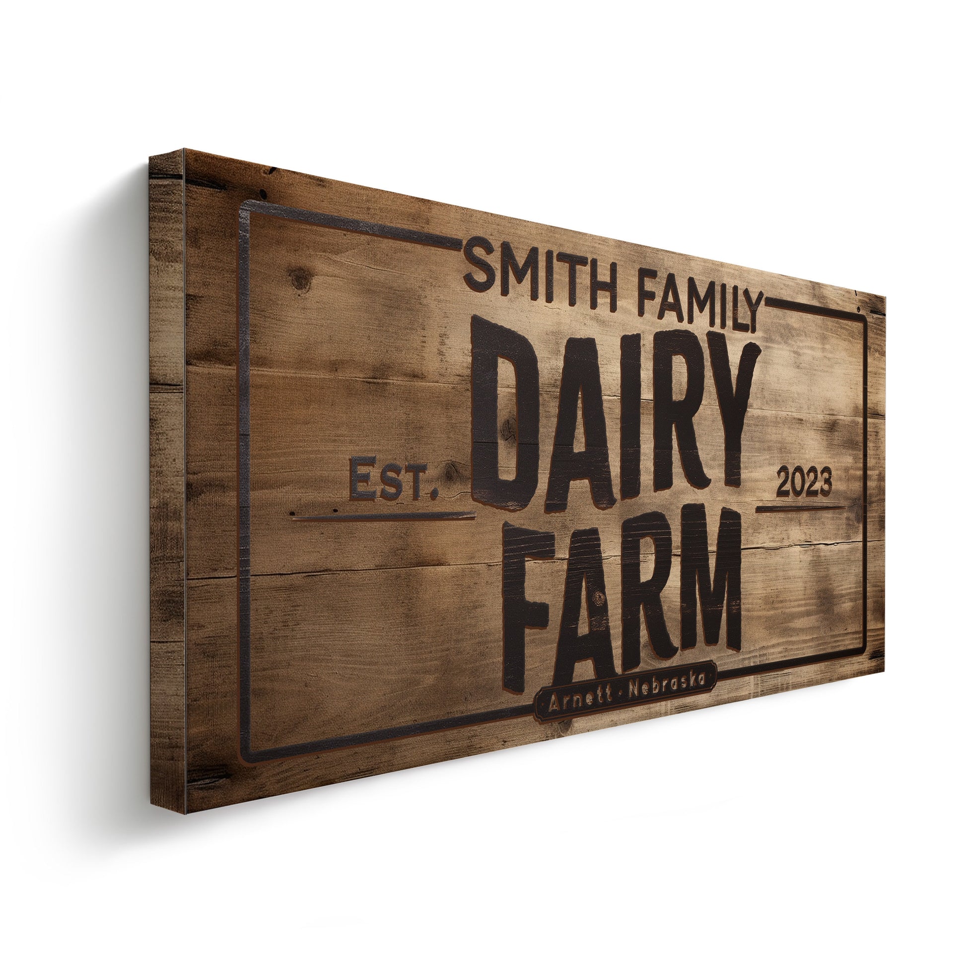 Farmhouse Sign, Personalized Homestead Sign, Farmhouse Wall Decor, Custom Family Name Farmhouse Sign, Name Date Farmstead Large Canvas Print