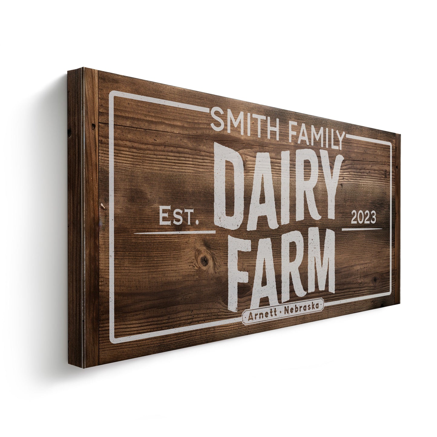 Farmhouse Sign, Personalized Homestead Sign, Farmhouse Wall Decor, Custom Family Name Farmhouse Sign, Name Date Farmstead Large Canvas Print