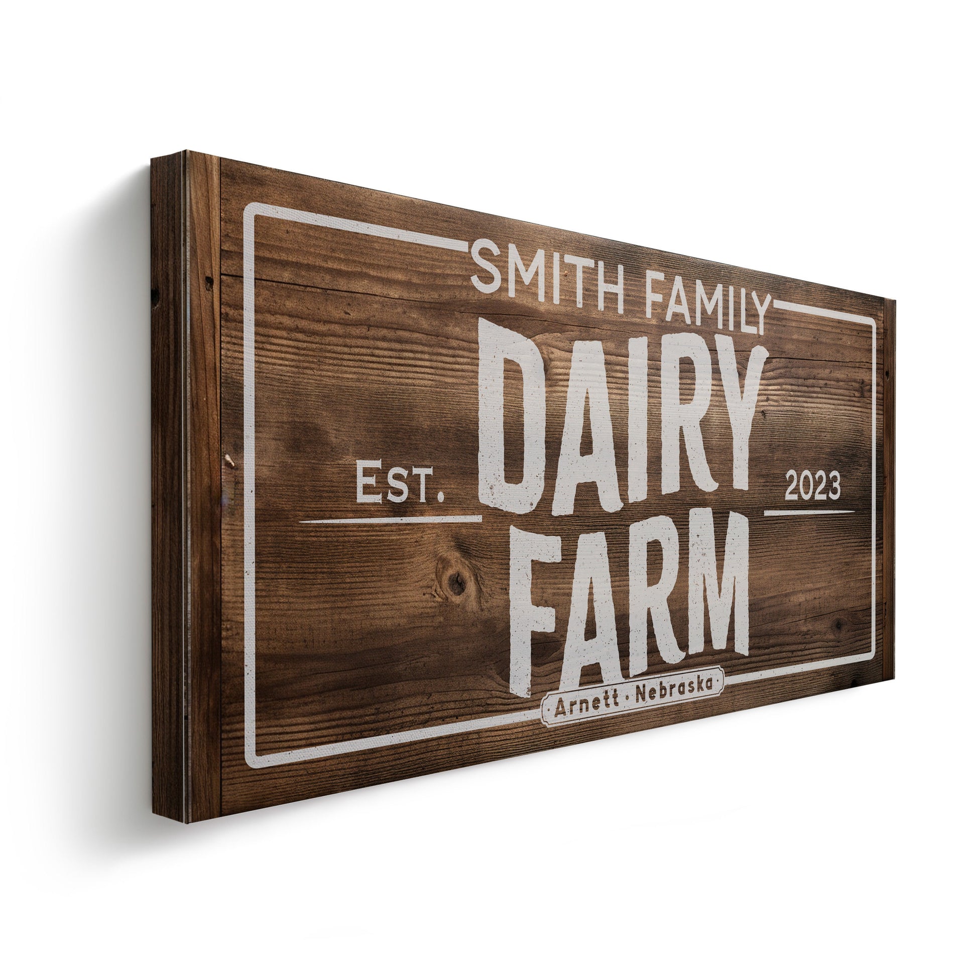 Farmhouse Sign, Personalized Homestead Sign, Farmhouse Wall Decor, Custom Family Name Farmhouse Sign, Name Date Farmstead Large Canvas Print