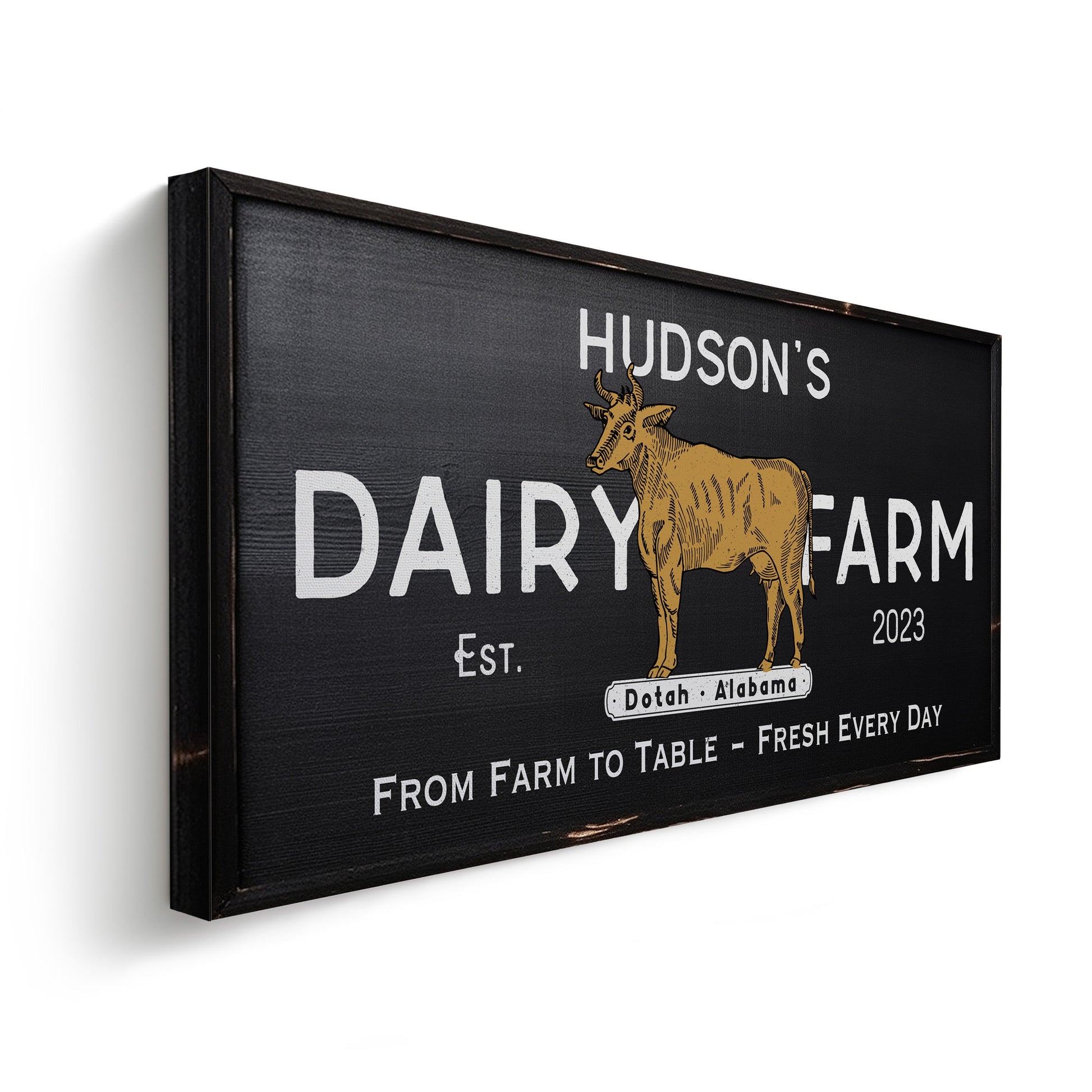 Farmhouse Sign, Personalized Homestead Sign, Farmhouse Wall Decor, Custom Family Name Farmhouse Sign, Name Date Farmstead Large Canvas Print