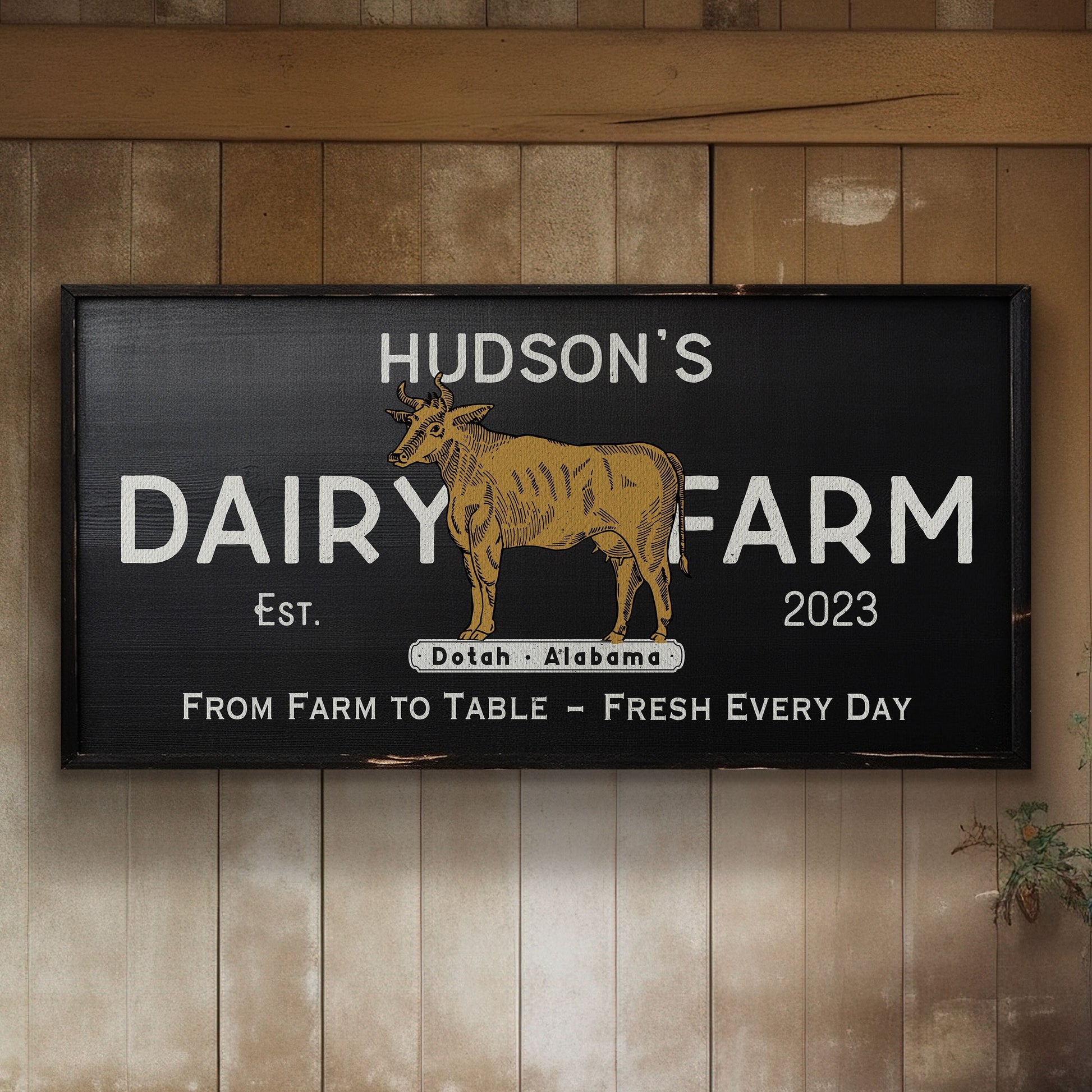 Farmhouse Sign, Personalized Homestead Sign, Farmhouse Wall Decor, Custom Family Name Farmhouse Sign, Name Date Farmstead Large Canvas Print