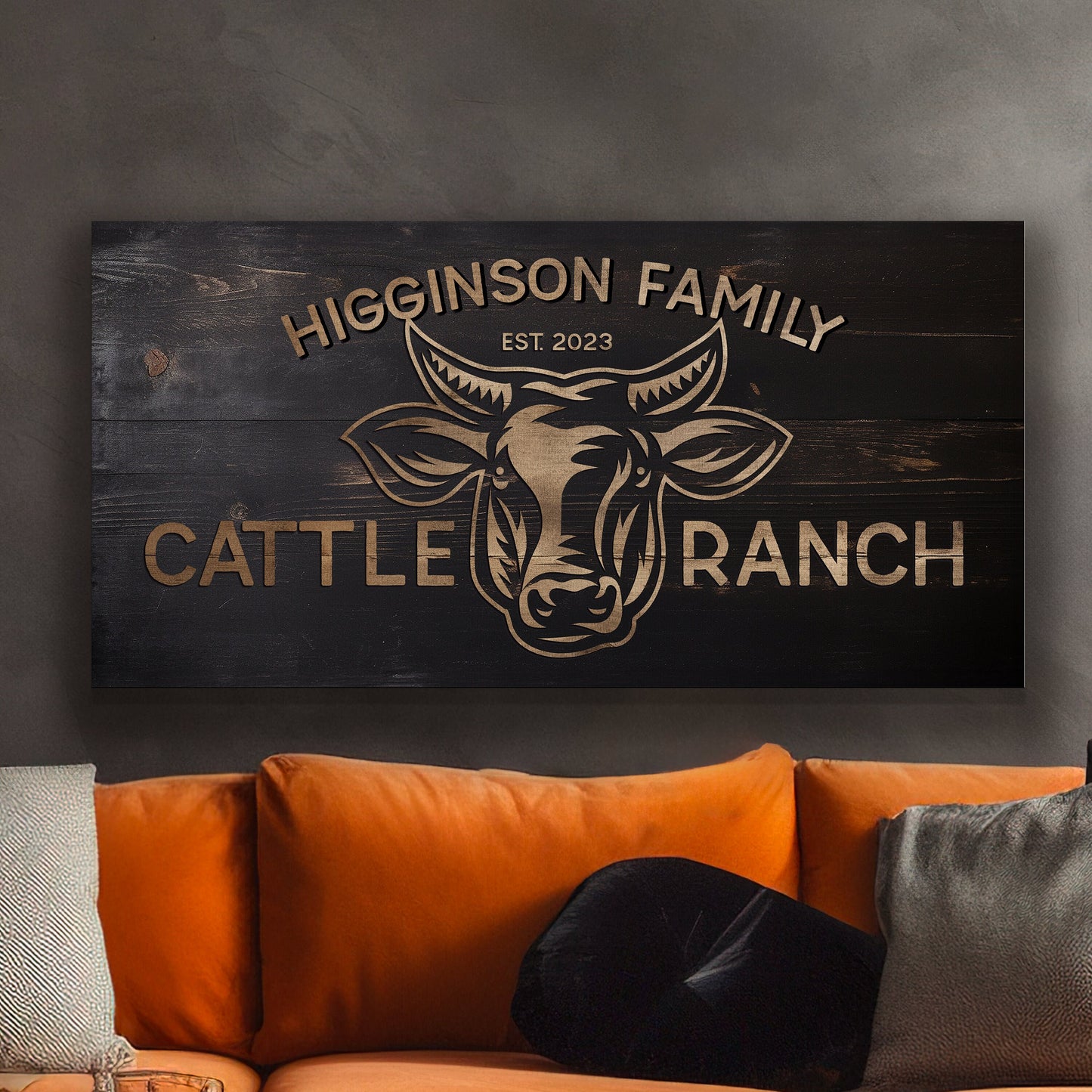 Farmhouse Sign, Personalized Homestead Sign, Farmhouse Wall Decor, Custom Family Name Farmhouse Sign, Name Date Farmstead Large Canvas Print