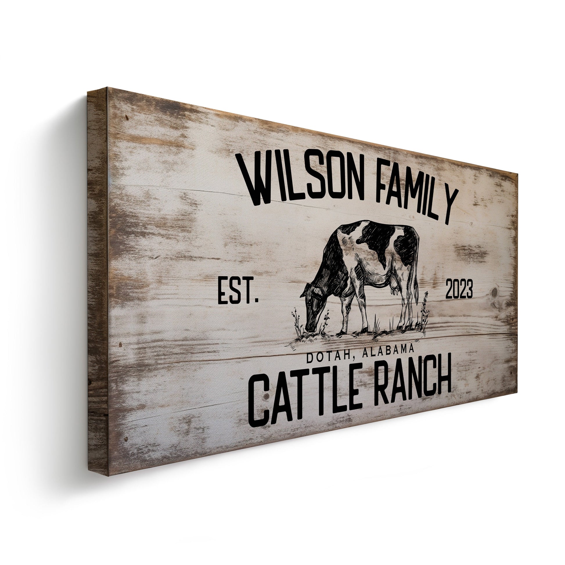 Farmhouse Sign, Personalized Homestead Sign, Farmhouse Wall Decor, Custom Family Name Farmhouse Sign, Name Date Farmstead Large Canvas Print
