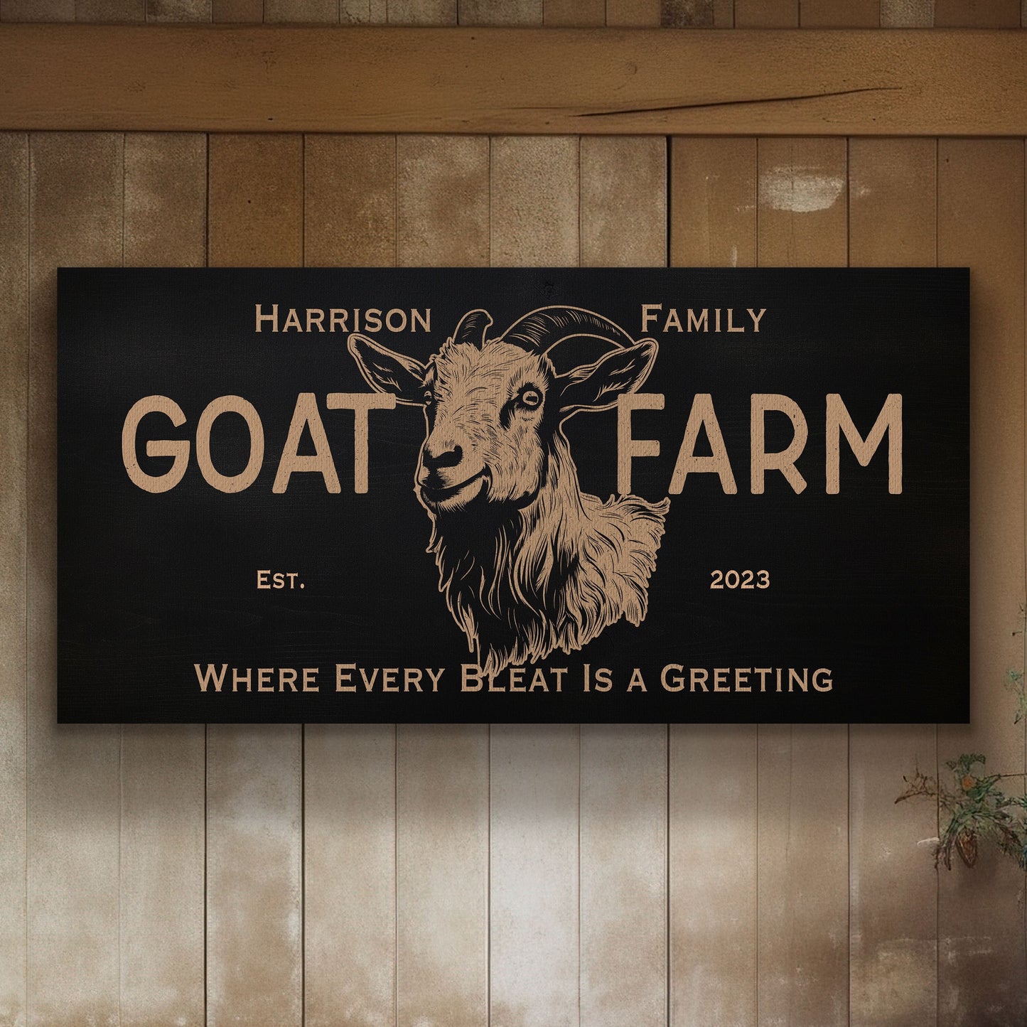 Farmhouse Sign, Personalized Homestead Sign, Farmhouse Wall Decor, Custom Family Name Farmhouse Sign, Name Date Farmstead Large Canvas Print