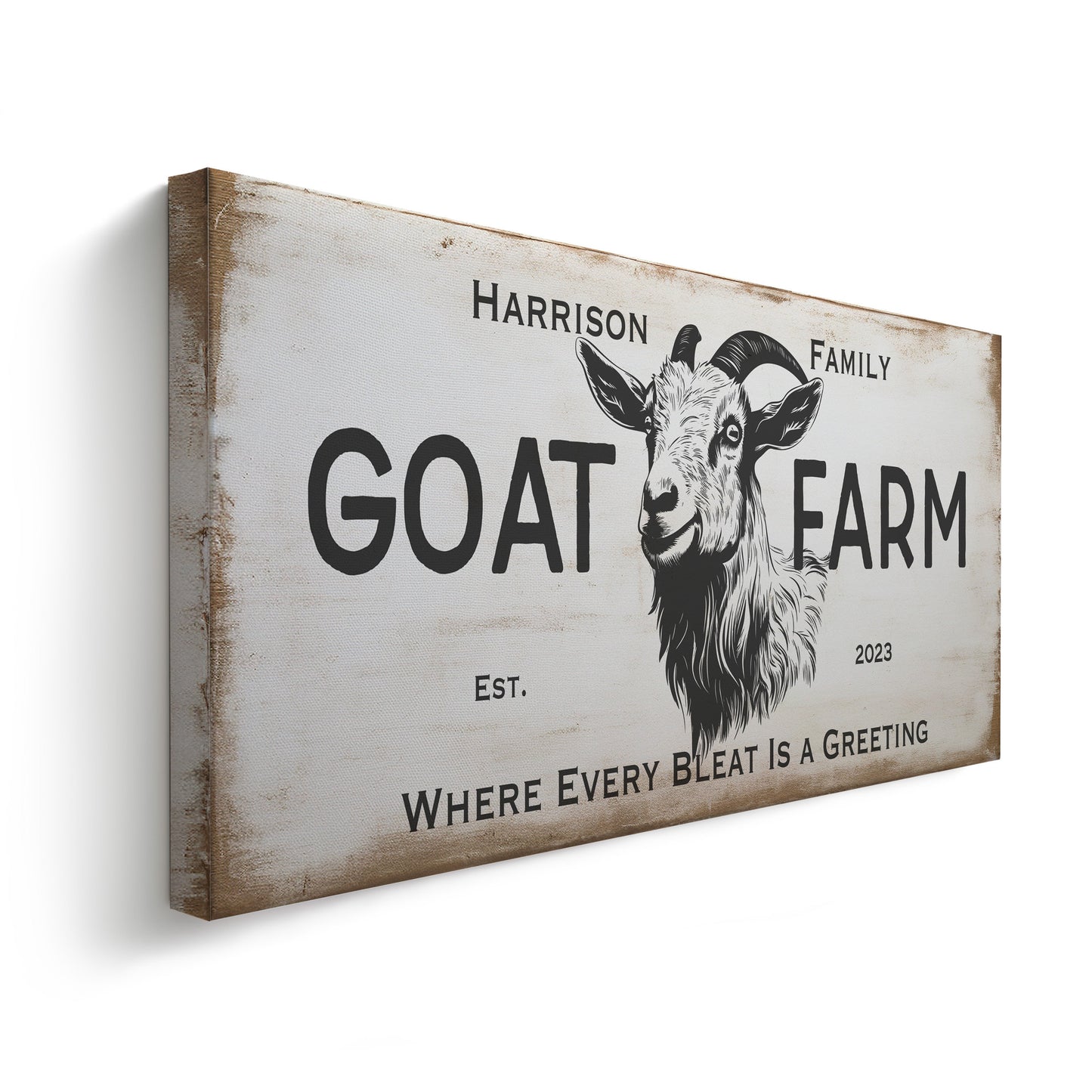 Farmhouse Sign, Personalized Homestead Sign, Farmhouse Wall Decor, Custom Family Name Farmhouse Sign, Name Date Farmstead Large Canvas Print
