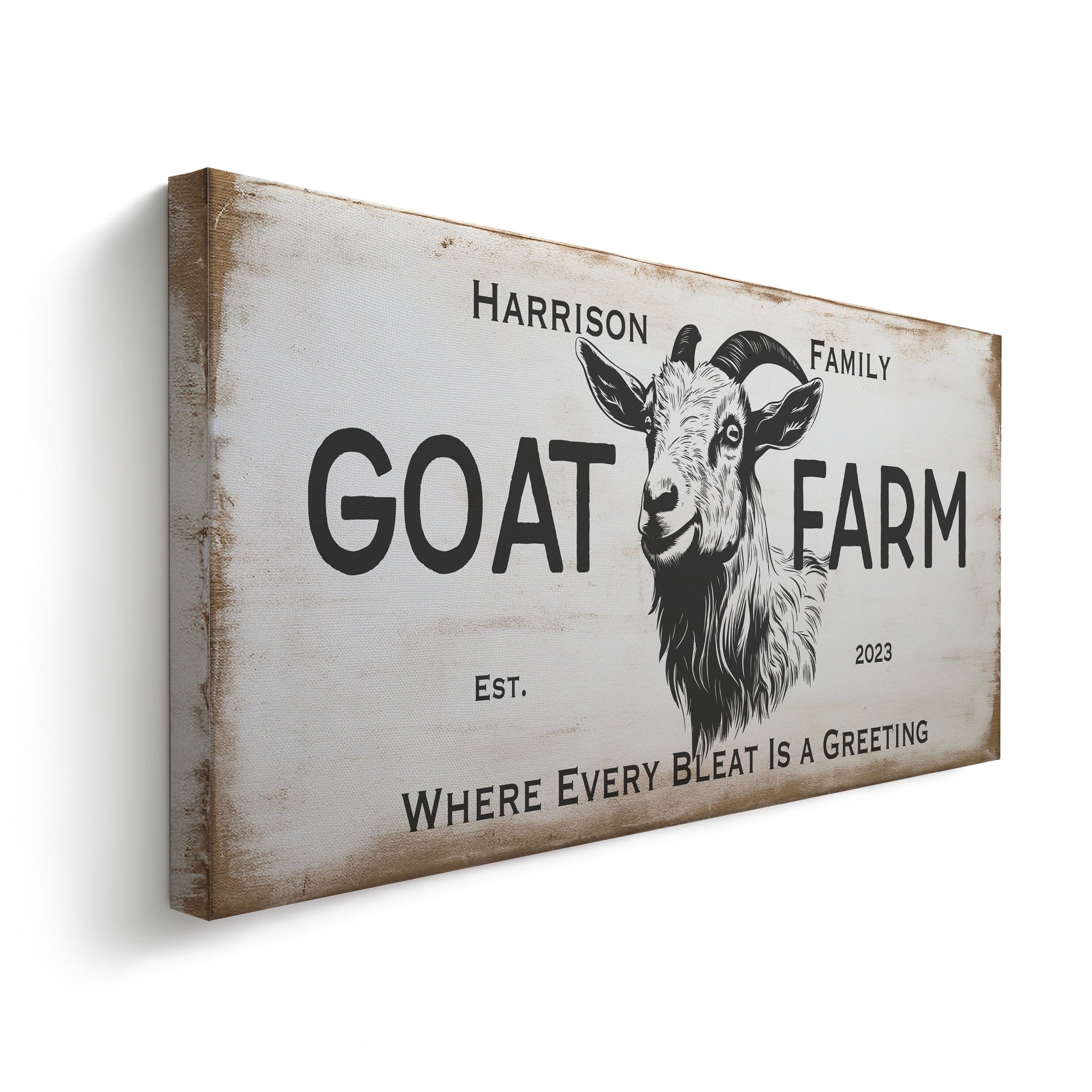 Farmhouse Sign, Personalized Homestead Sign, Farmhouse Wall Decor, Custom Family Name Farmhouse Sign, Name Date Farmstead Large Canvas Print