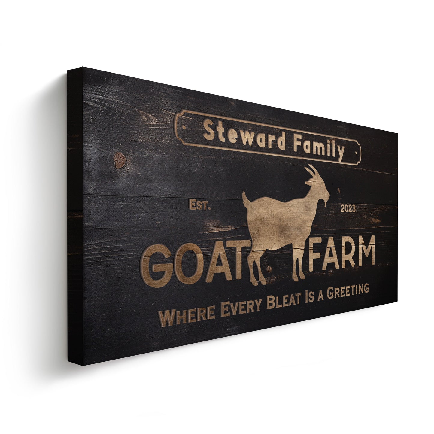 Farmhouse Sign, Personalized Homestead Sign, Farmhouse Wall Decor, Custom Family Name Farmhouse Sign, Name Date Farmstead Large Canvas Print