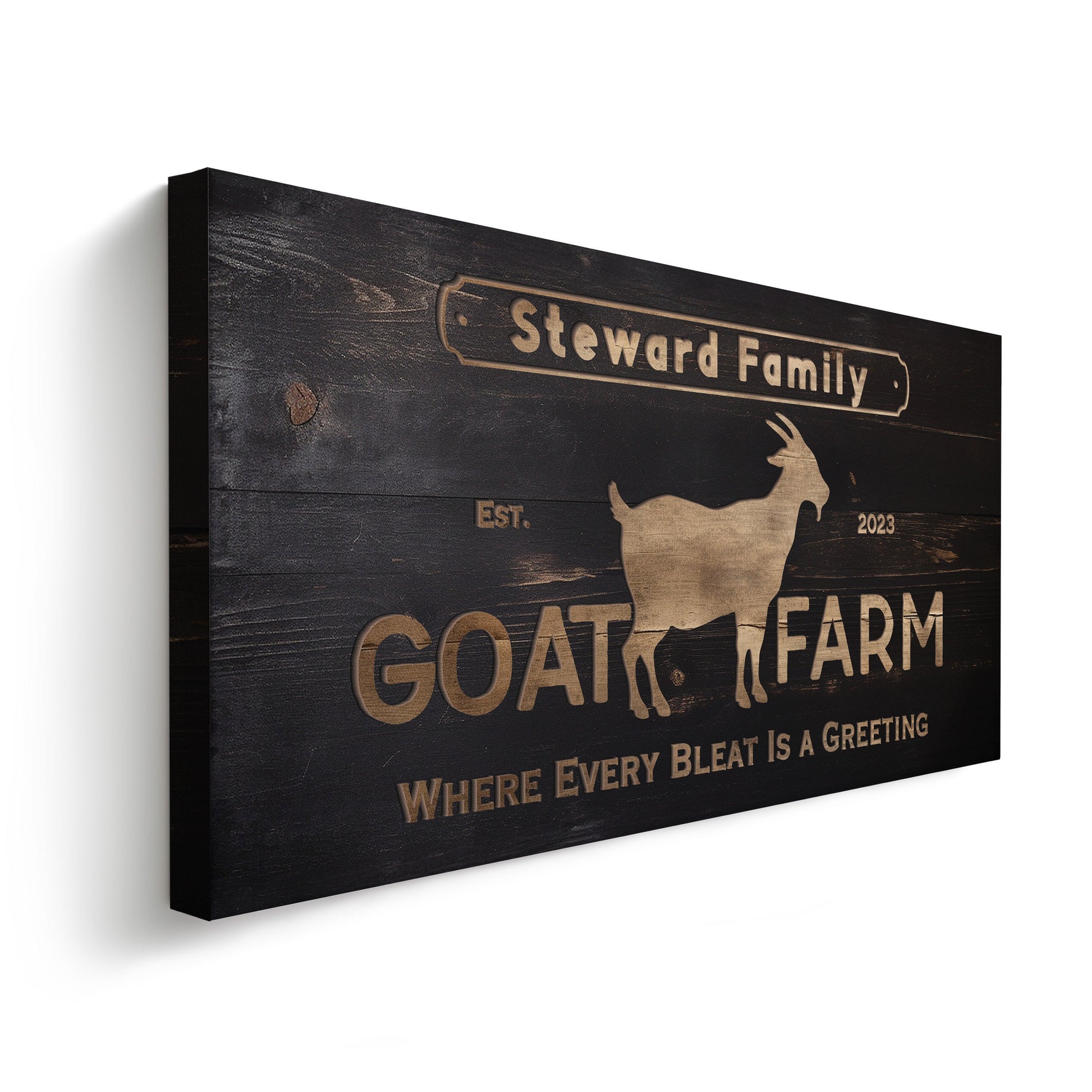 Farmhouse Sign, Personalized Homestead Sign, Farmhouse Wall Decor, Custom Family Name Farmhouse Sign, Name Date Farmstead Large Canvas Print