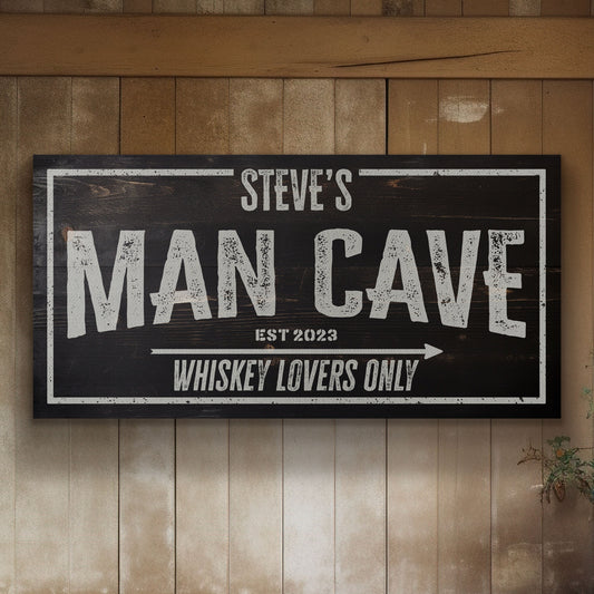 Personalized Man Cave Sign, Canvas Decor For men, Bar Signage For Basement, Father's Day Gifts, Custom Hideout Canvas Art