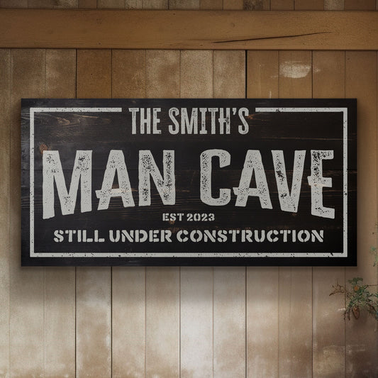 Personalized Man Cave Sign, Canvas Decor For men, Bar Signage For Basement, Father's Day Gifts, Custom Hideout Canvas Art