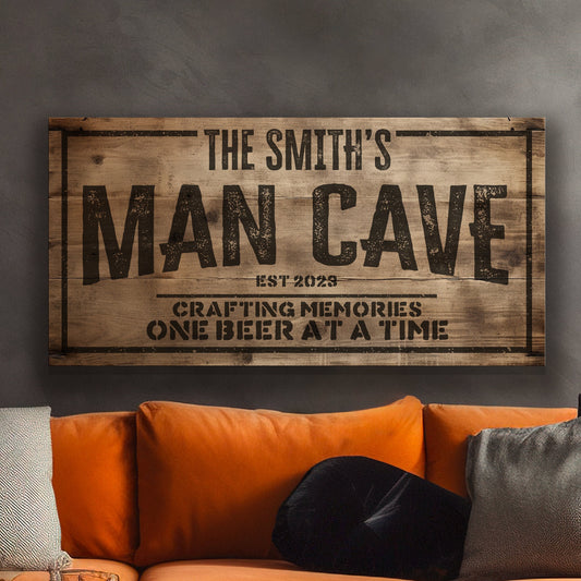 Personalized Man Cave Sign, Canvas Decor For men, Bar Signage For Basement, Father's Day Gifts, Custom Hideout Canvas Art