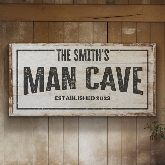 Personalized Man Cave Sign, Canvas Decor For men, Bar Signage For Basement, Father's Day Gifts, Custom Hideout Canvas Art