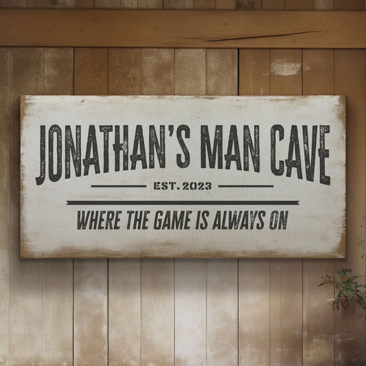 Personalized Man Cave Sign, Canvas Decor For men, Bar Signage For Basement, Father's Day Gifts, Custom Hideout Canvas Art