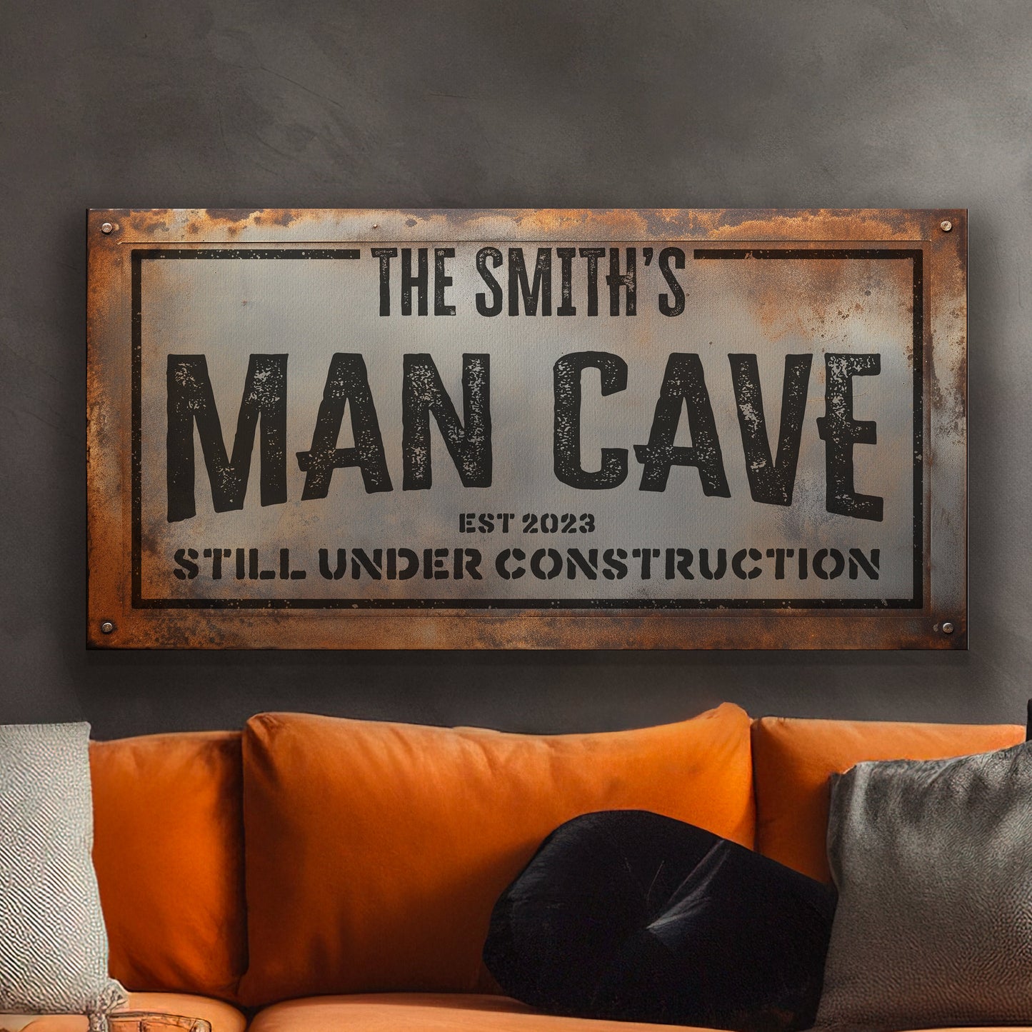 Personalized Man Cave Sign, Canvas Decor For men, Bar Signage For Basement, Father's Day Gifts, Custom Hideout Canvas Art
