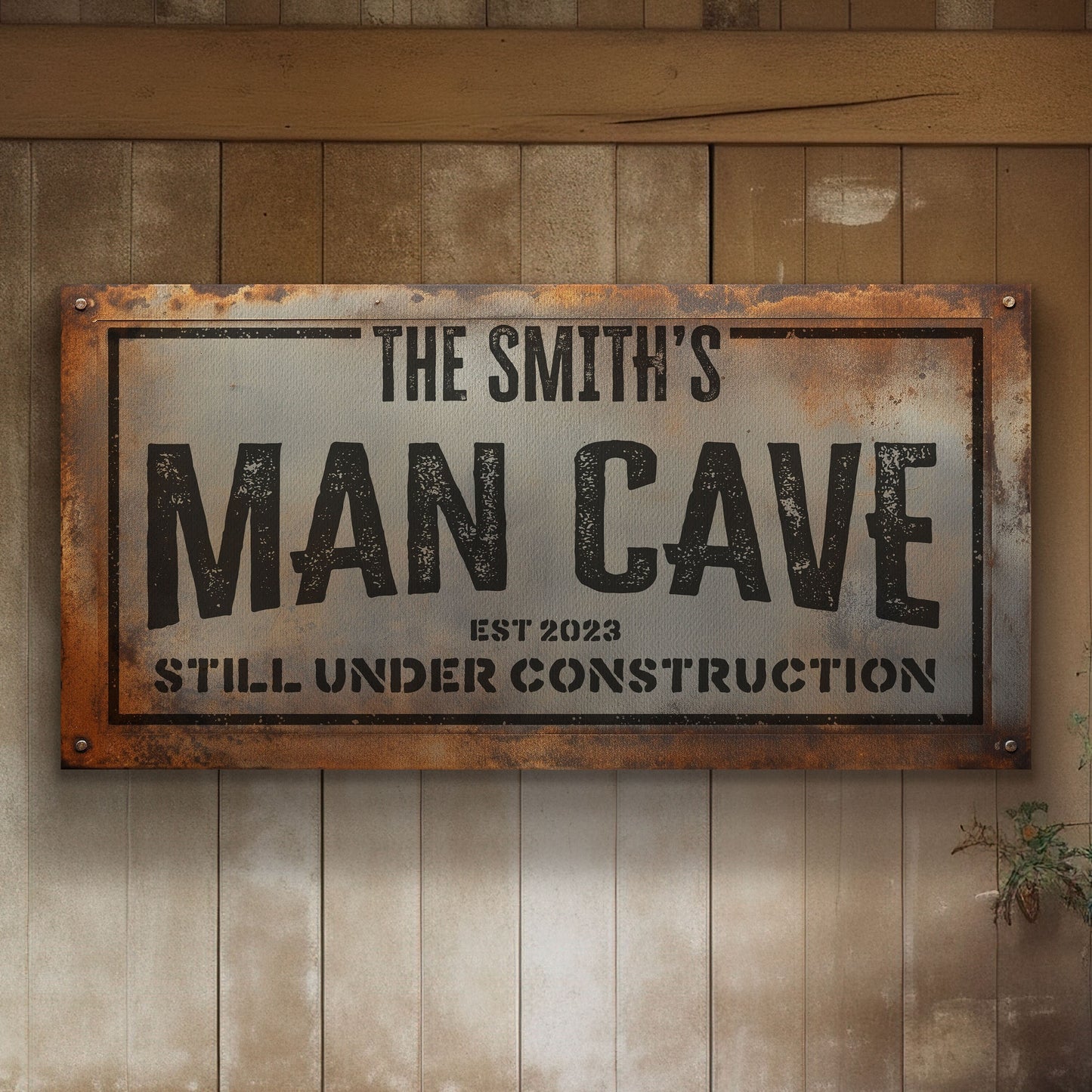 Personalized Man Cave Sign, Canvas Decor For men, Bar Signage For Basement, Father's Day Gifts, Custom Hideout Canvas Art