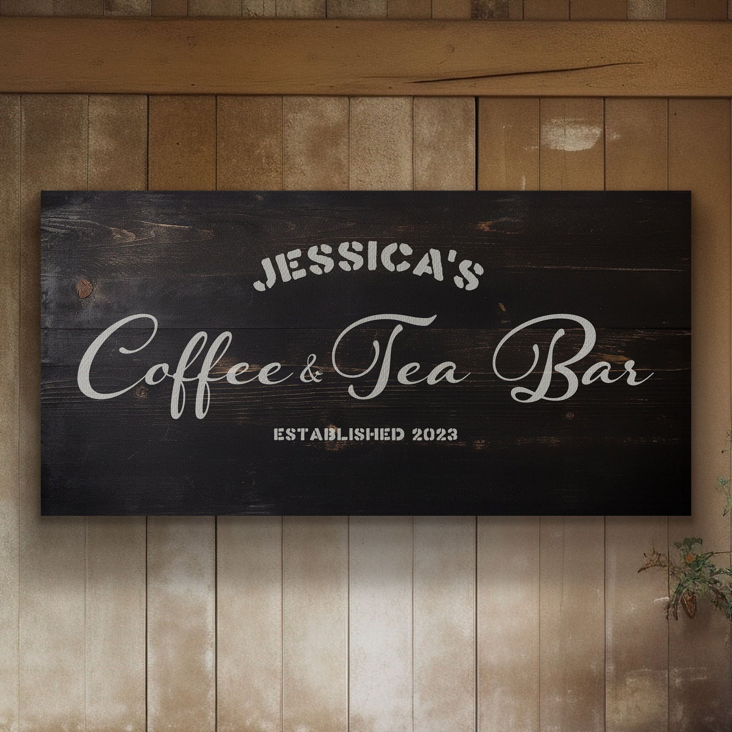 Coffee Bar Sign Rustic Coffee Station Bar Wall Art, Personalized Family Name Sign Custom Wall Art Kitchen, Custom Coffee Corner CANVAS Print