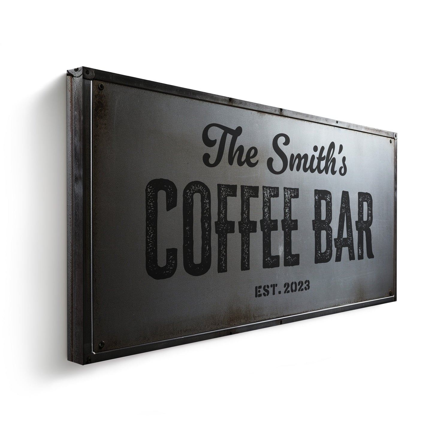 Coffee Bar Sign Rustic Coffee Station Bar Wall Art, Personalized Family Name Sign Custom Wall Art Kitchen, Custom Coffee Corner CANVAS Print