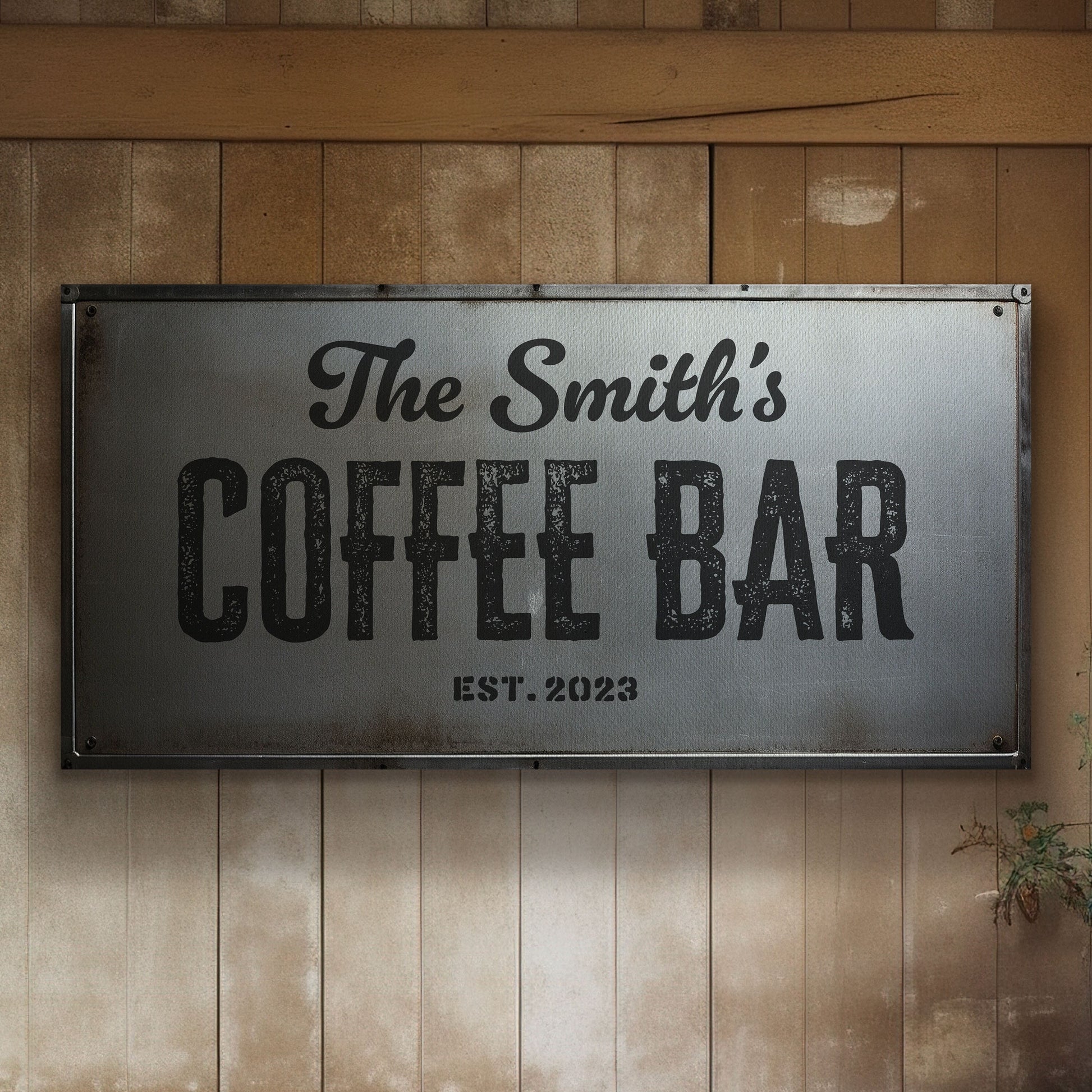 Coffee Bar Sign Rustic Coffee Station Bar Wall Art, Personalized Family Name Sign Custom Wall Art Kitchen, Custom Coffee Corner CANVAS Print