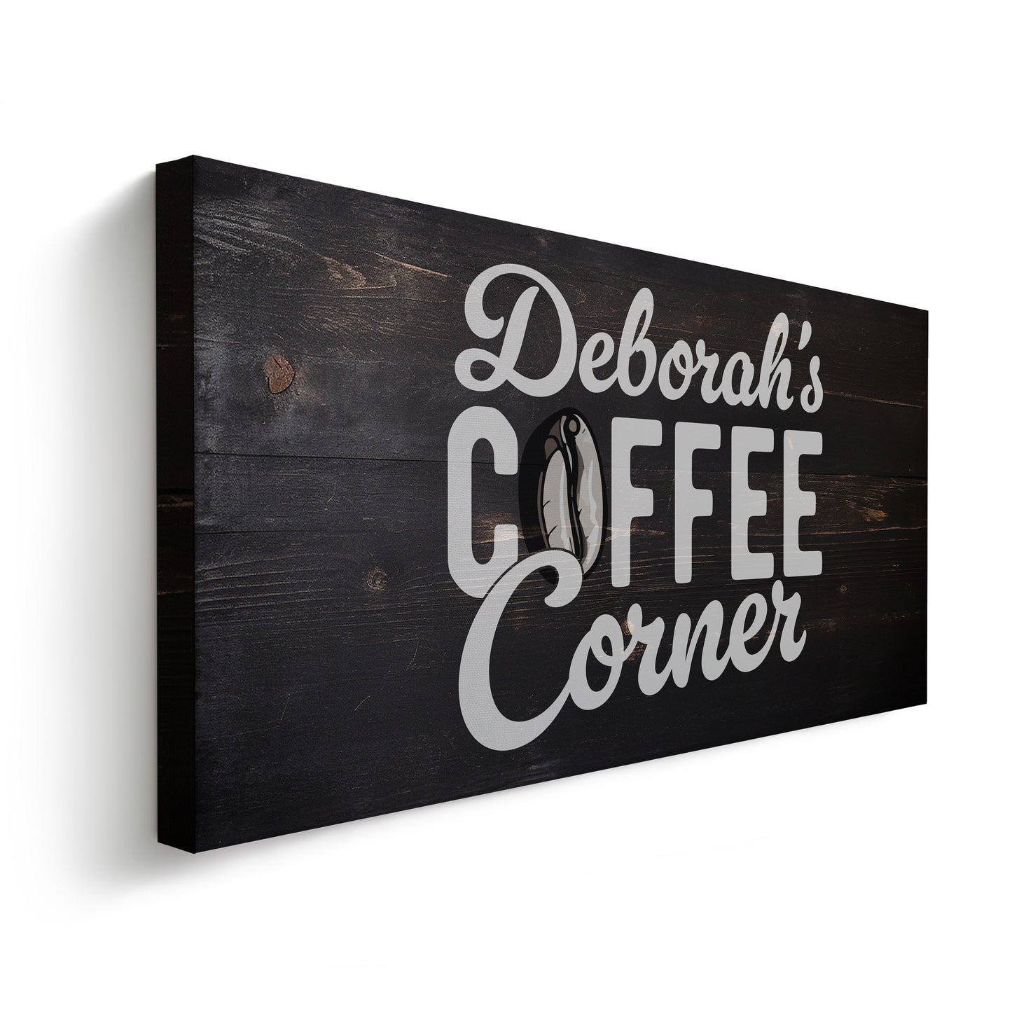 Coffee Bar Sign Rustic Coffee Station Bar Wall Art, Personalized Family Name Sign Custom Wall Art Kitchen, Custom Coffee Corner CANVAS Print