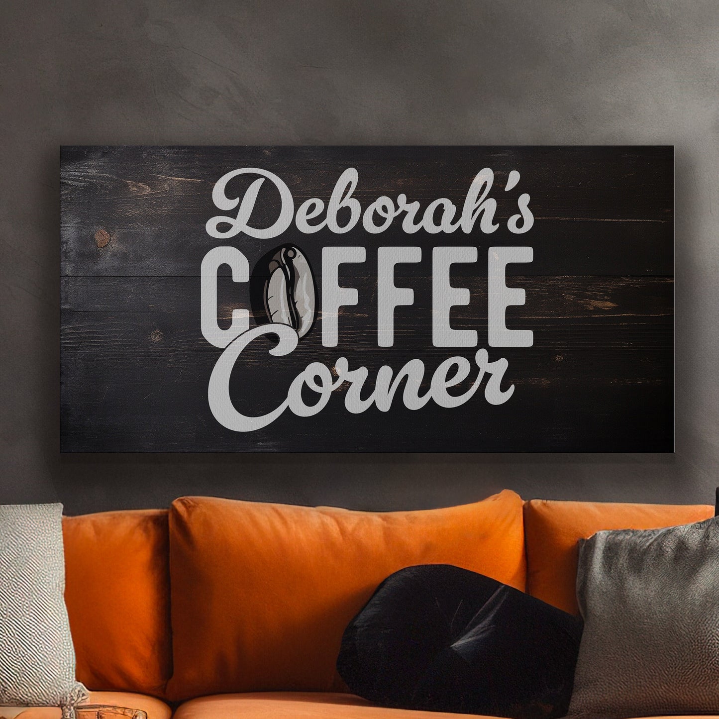 Coffee Bar Sign Rustic Coffee Station Bar Wall Art, Personalized Family Name Sign Custom Wall Art Kitchen, Custom Coffee Corner CANVAS Print