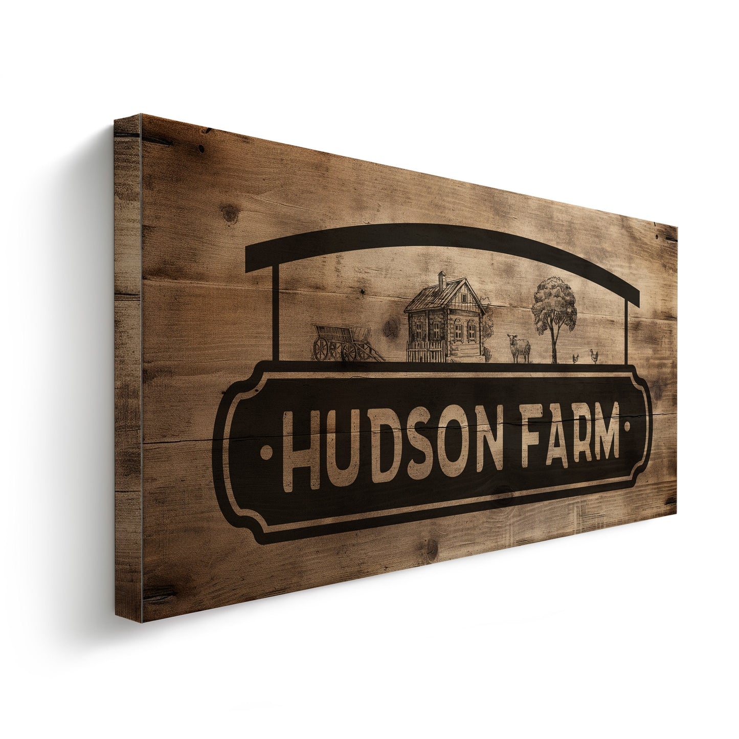 Farmhouse Sign, Personalized Homestead Sign, Farmhouse Wall Decor, Custom Family Name Farmhouse Sign, Name Date Farmstead Large Canvas Print
