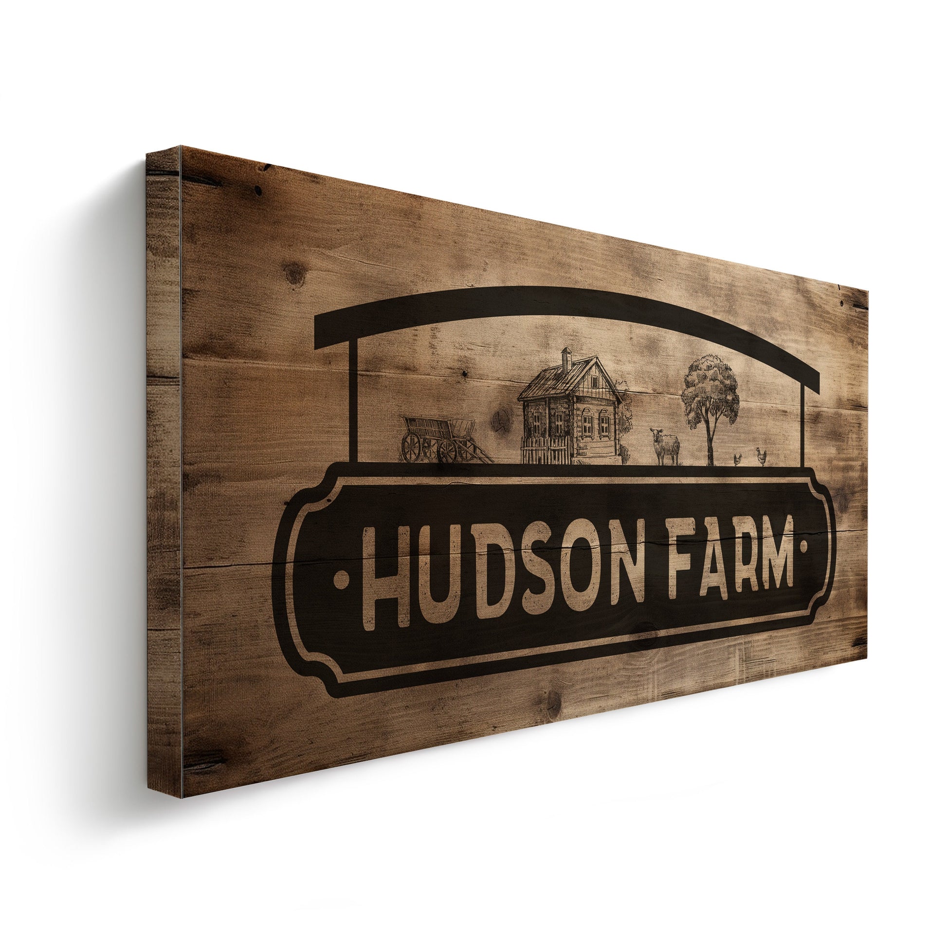 Farmhouse Sign, Personalized Homestead Sign, Farmhouse Wall Decor, Custom Family Name Farmhouse Sign, Name Date Farmstead Large Canvas Print