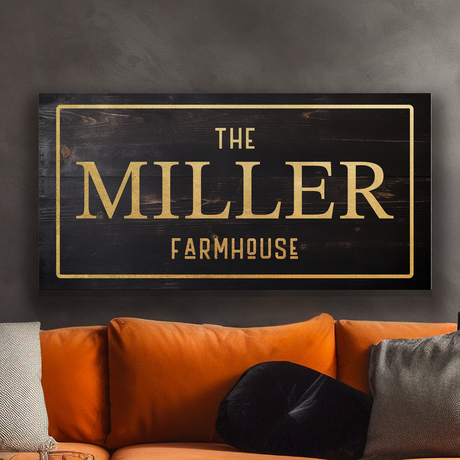 Farmhouse Sign, Personalized Homestead Sign, Farmhouse Wall Decor, Custom Family Name Farmhouse Sign, Name Date Farmstead Large Canvas Print