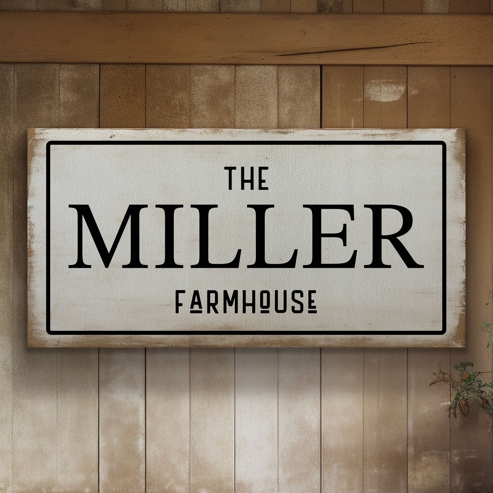 Farmhouse Sign, Personalized Homestead Sign, Farmhouse Wall Decor, Custom Family Name Farmhouse Sign, Name Date Farmstead Large Canvas Print