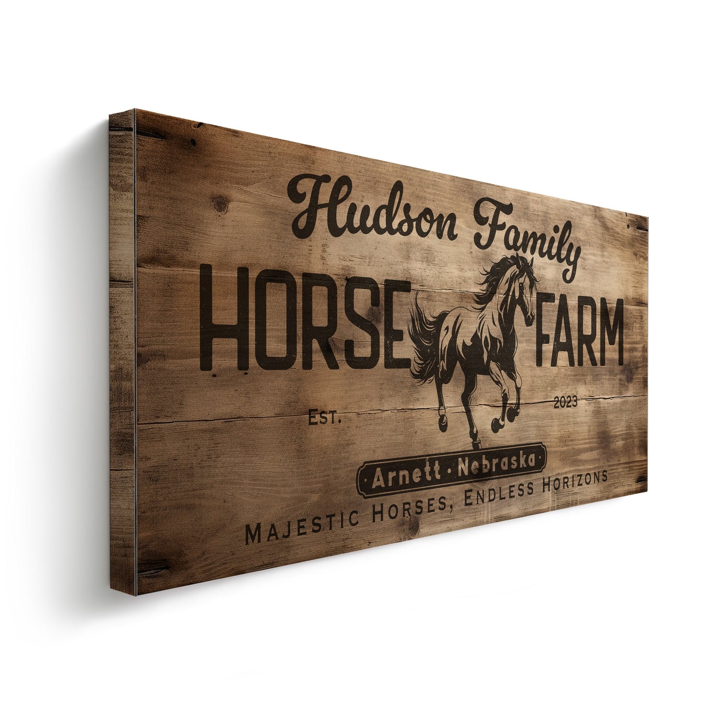 Farmhouse Sign, Personalized Homestead Sign, Farmhouse Wall Decor, Custom Family Name Farmhouse Sign, Name Date Farmstead Large Canvas Print