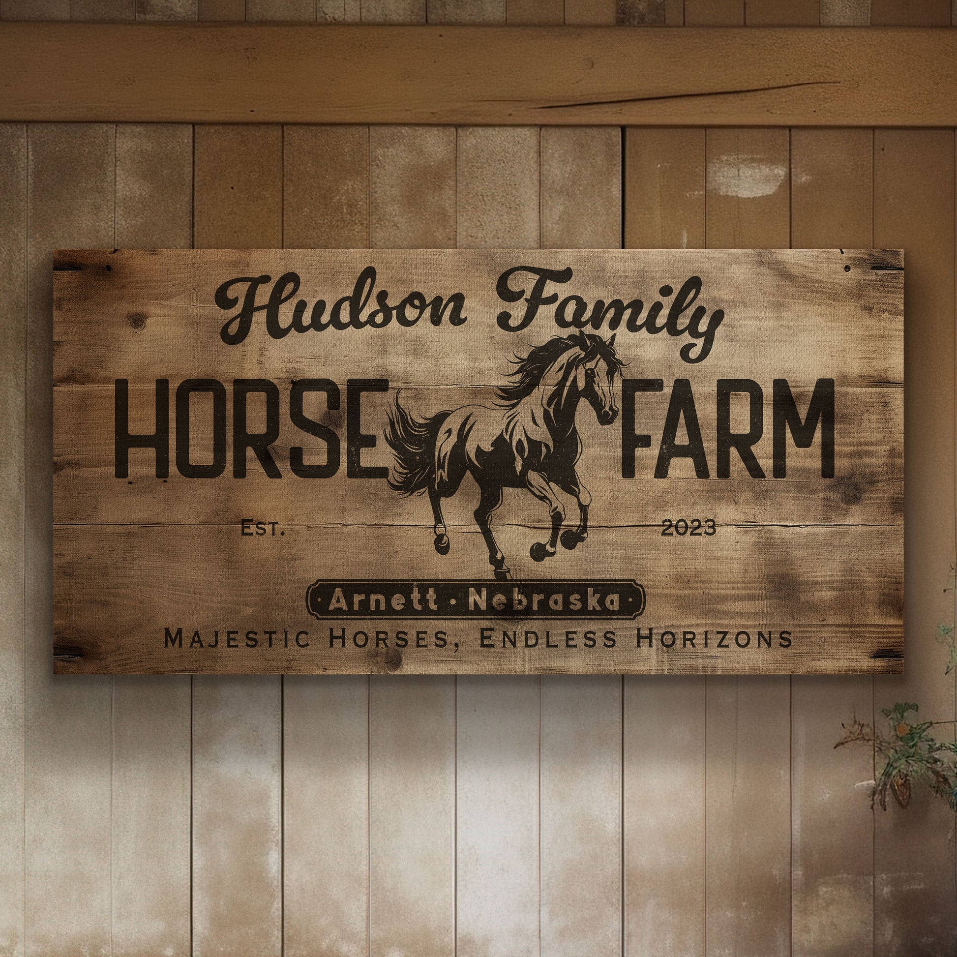Farmhouse Sign, Personalized Homestead Sign, Farmhouse Wall Decor, Custom Family Name Farmhouse Sign, Name Date Farmstead Large Canvas Print