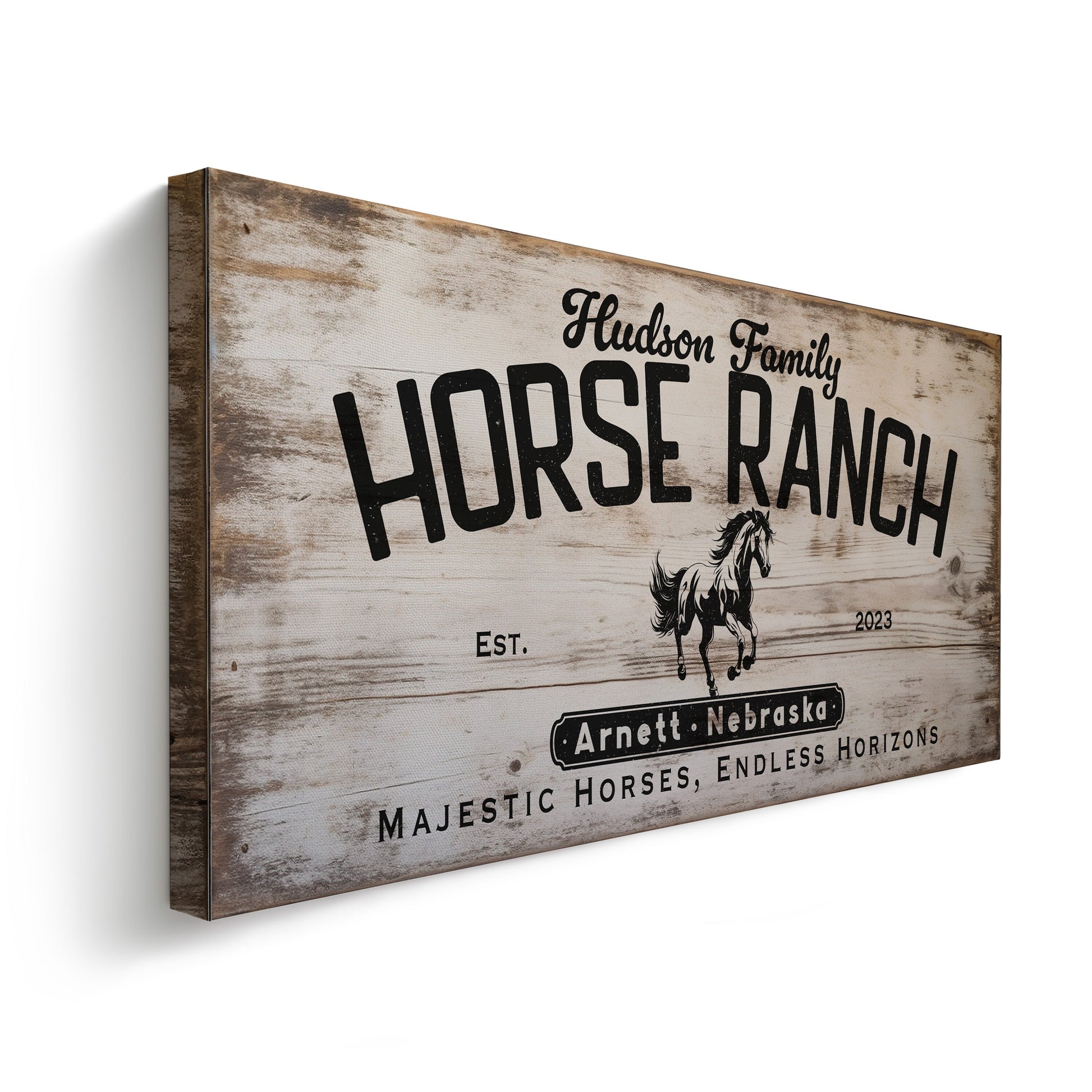Farmhouse Sign, Personalized Homestead Sign, Farmhouse Wall Decor, Custom Family Name Farmhouse Sign, Name Date Farmstead Large Canvas Print