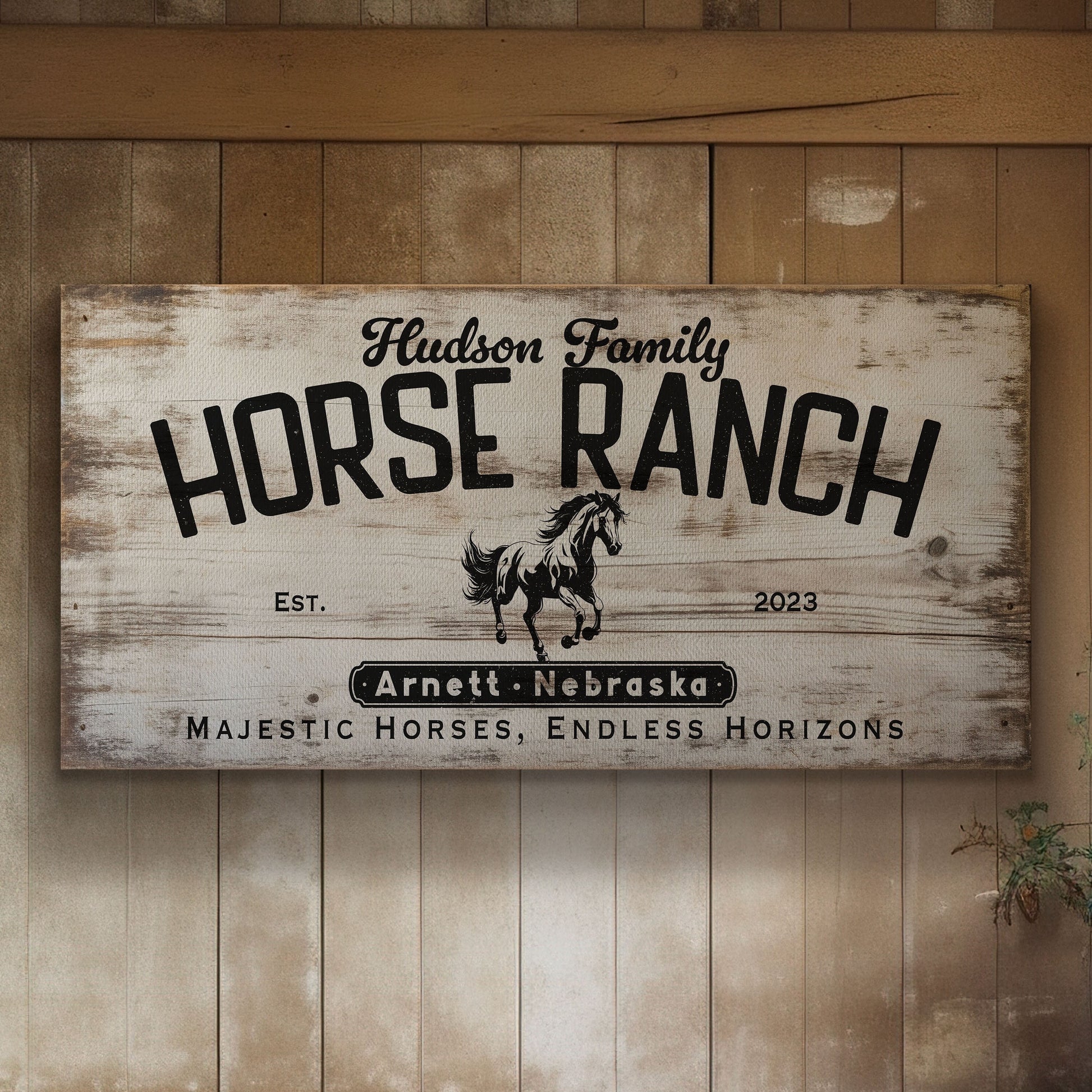 Farmhouse Sign, Personalized Homestead Sign, Farmhouse Wall Decor, Custom Family Name Farmhouse Sign, Name Date Farmstead Large Canvas Print