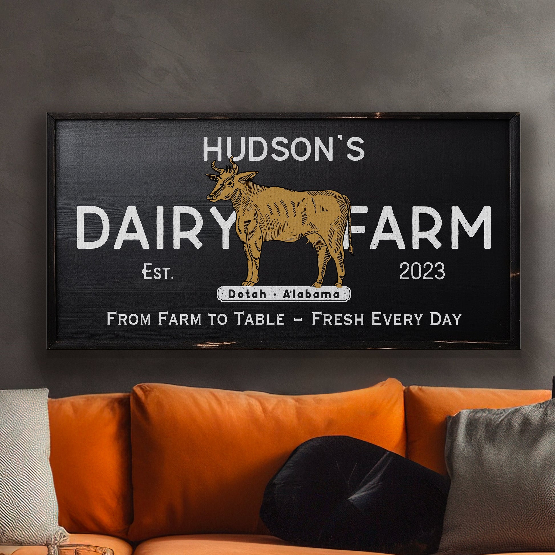 Farmhouse Sign, Personalized Homestead Sign, Farmhouse Wall Decor, Custom Family Name Farmhouse Sign, Name Date Farmstead Large Canvas Print