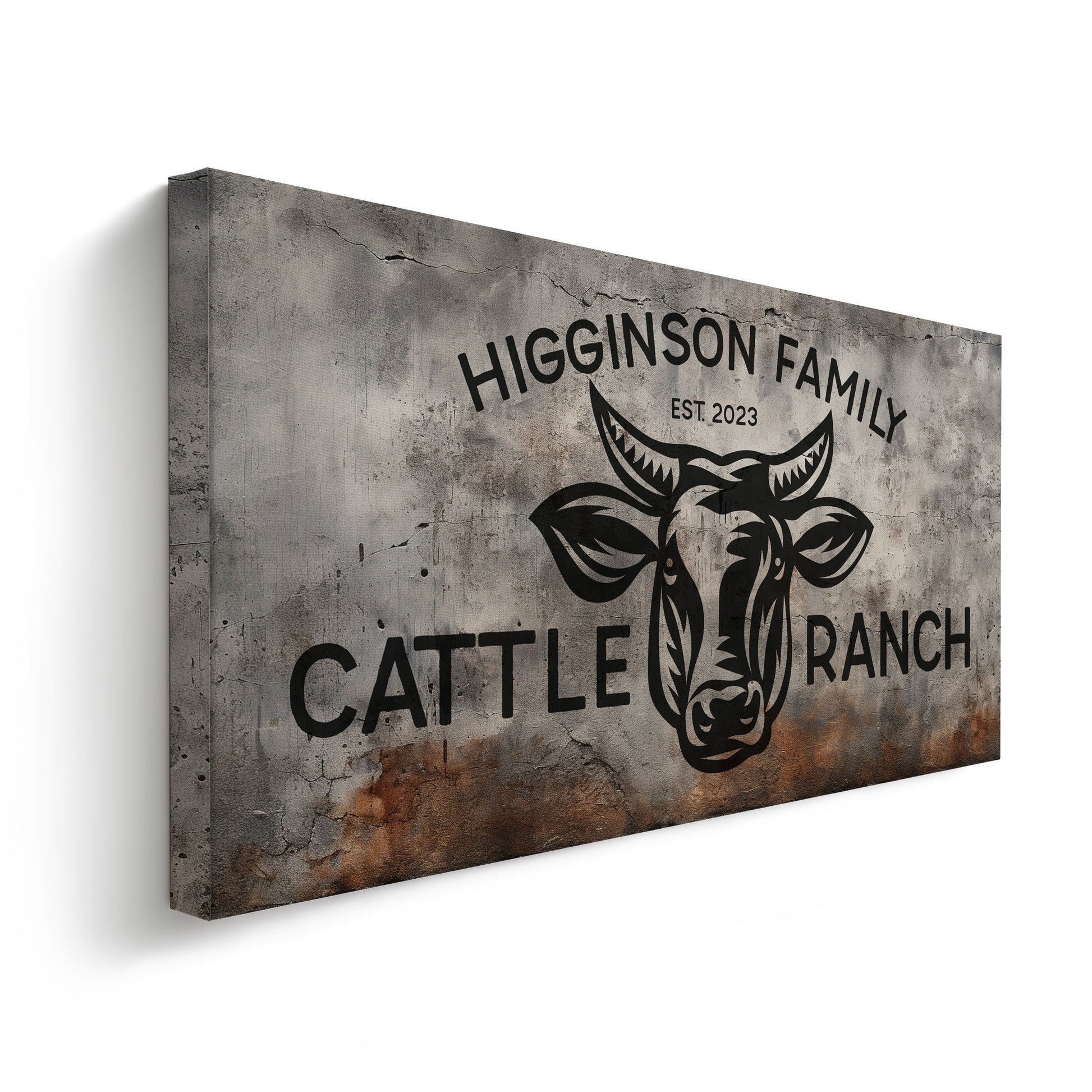 Farmhouse Sign, Personalized Homestead Sign, Farmhouse Wall Decor, Custom Family Name Farmhouse Sign, Name Date Farmstead Large Canvas Print