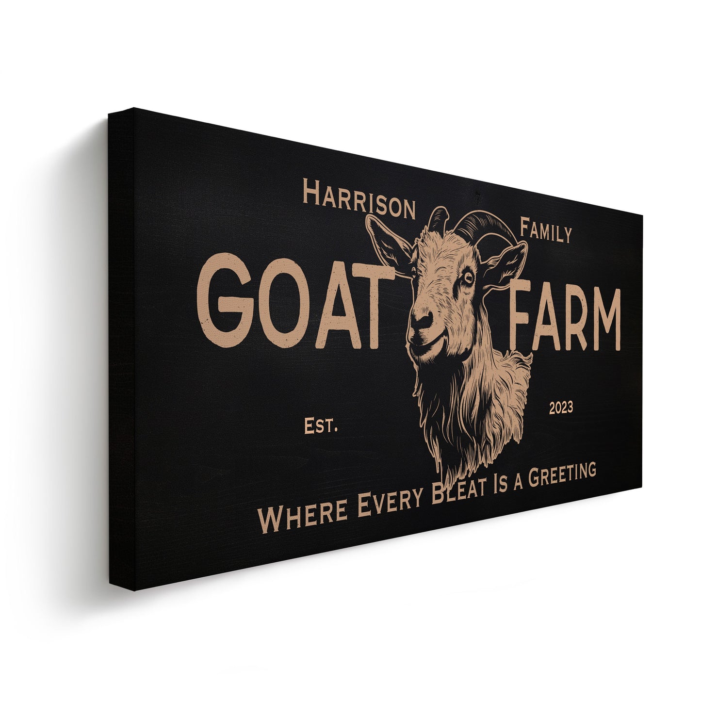 Farmhouse Sign, Personalized Homestead Sign, Farmhouse Wall Decor, Custom Family Name Farmhouse Sign, Name Date Farmstead Large Canvas Print