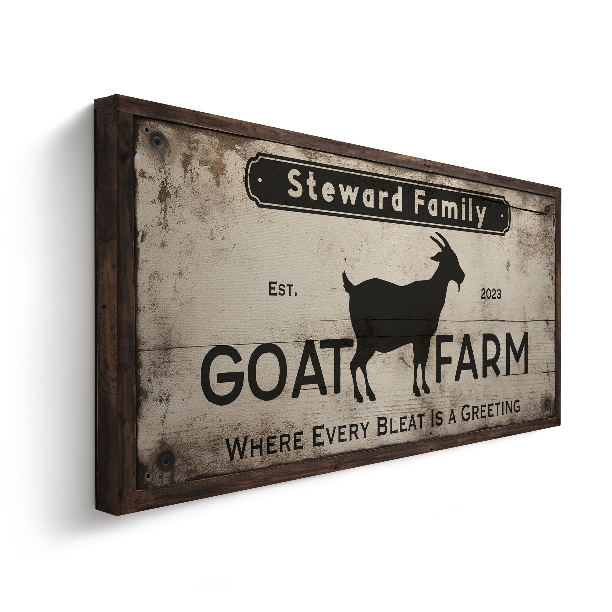Farmhouse Sign, Personalized Homestead Sign, Farmhouse Wall Decor, Custom Family Name Farmhouse Sign, Name Date Farmstead Large Canvas Print