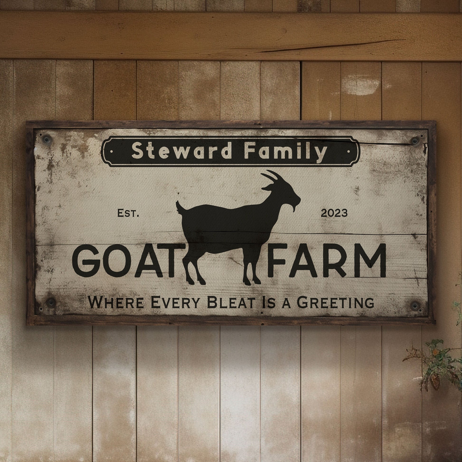 Farmhouse Sign, Personalized Homestead Sign, Farmhouse Wall Decor, Custom Family Name Farmhouse Sign, Name Date Farmstead Large Canvas Print