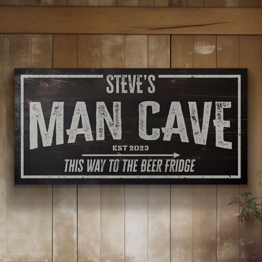 Personalized Man Cave Sign, Canvas Decor For men, Bar Signage For Basement, Father's Day Gifts, Custom Hideout Canvas Art