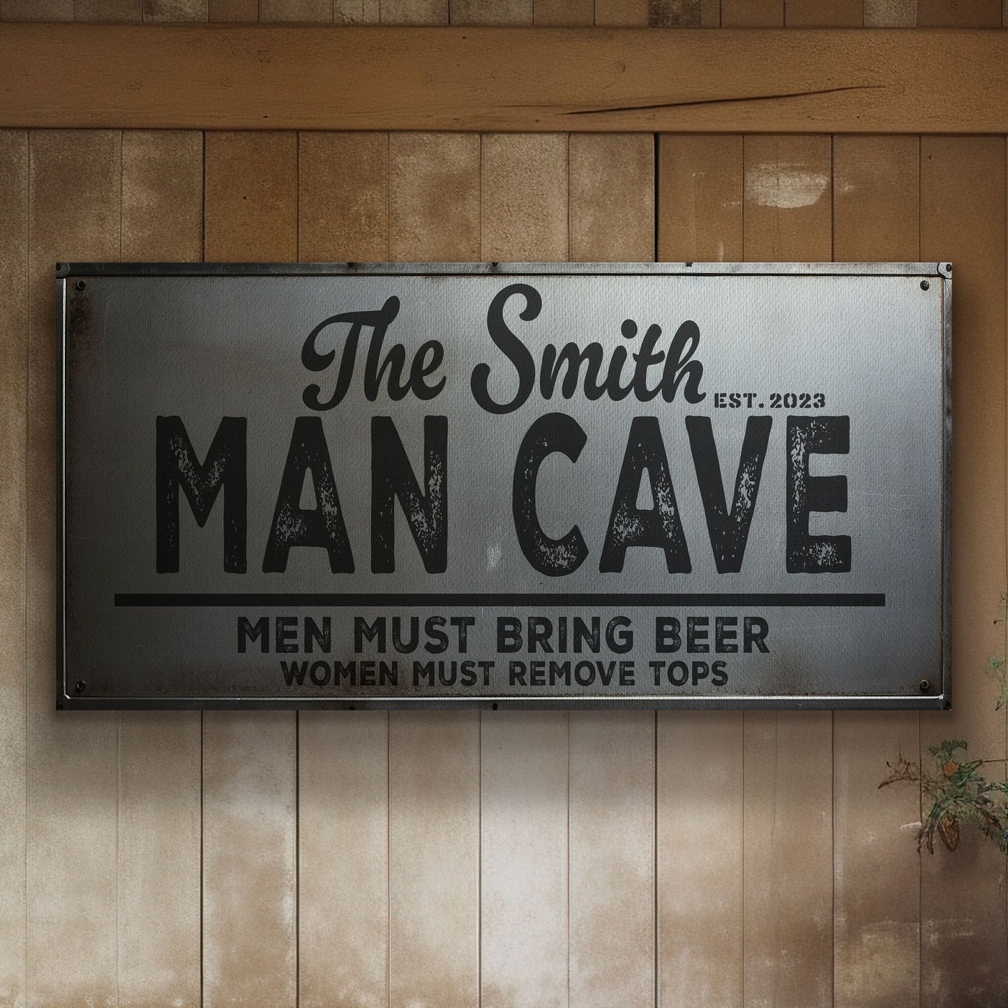 Personalized Man Cave Sign, Canvas Decor For men, Bar Signage For Basement, Father's Day Gifts, Custom Hideout Canvas Art